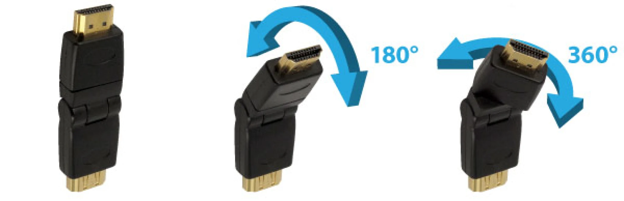 Sinox vridbar HDMI™-adapter. Grå