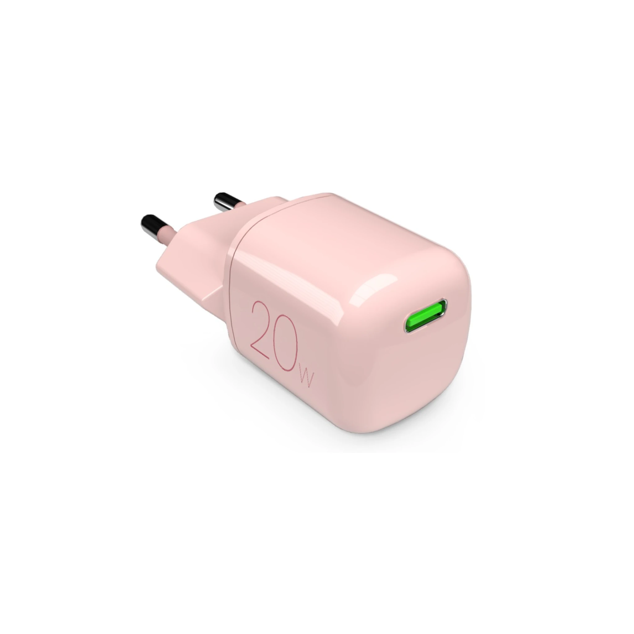PURO MiniPro 20W USB-C väggladdare - GAN-teknik. Rosa