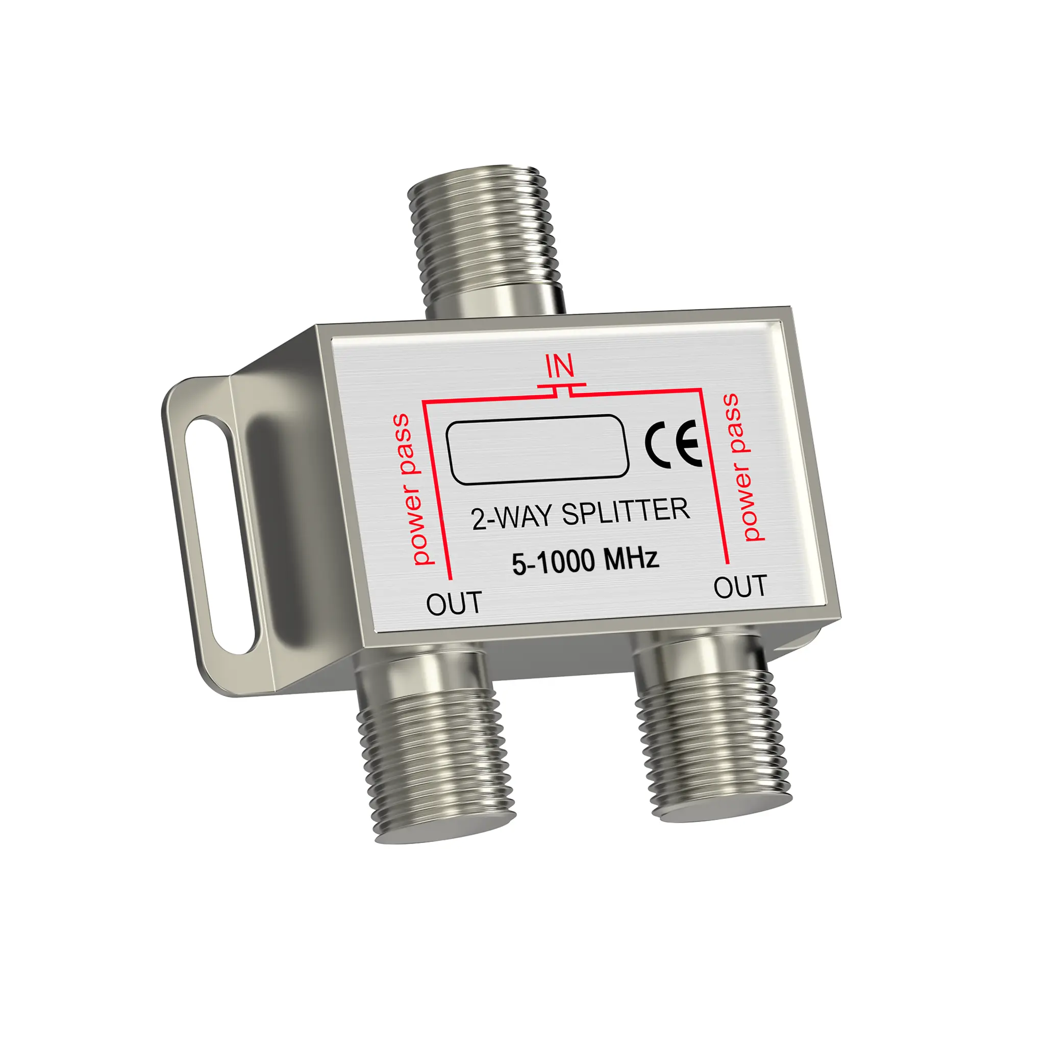 Sinox antennsplitter med F-kontakt. 3 F-kontakter medföljer