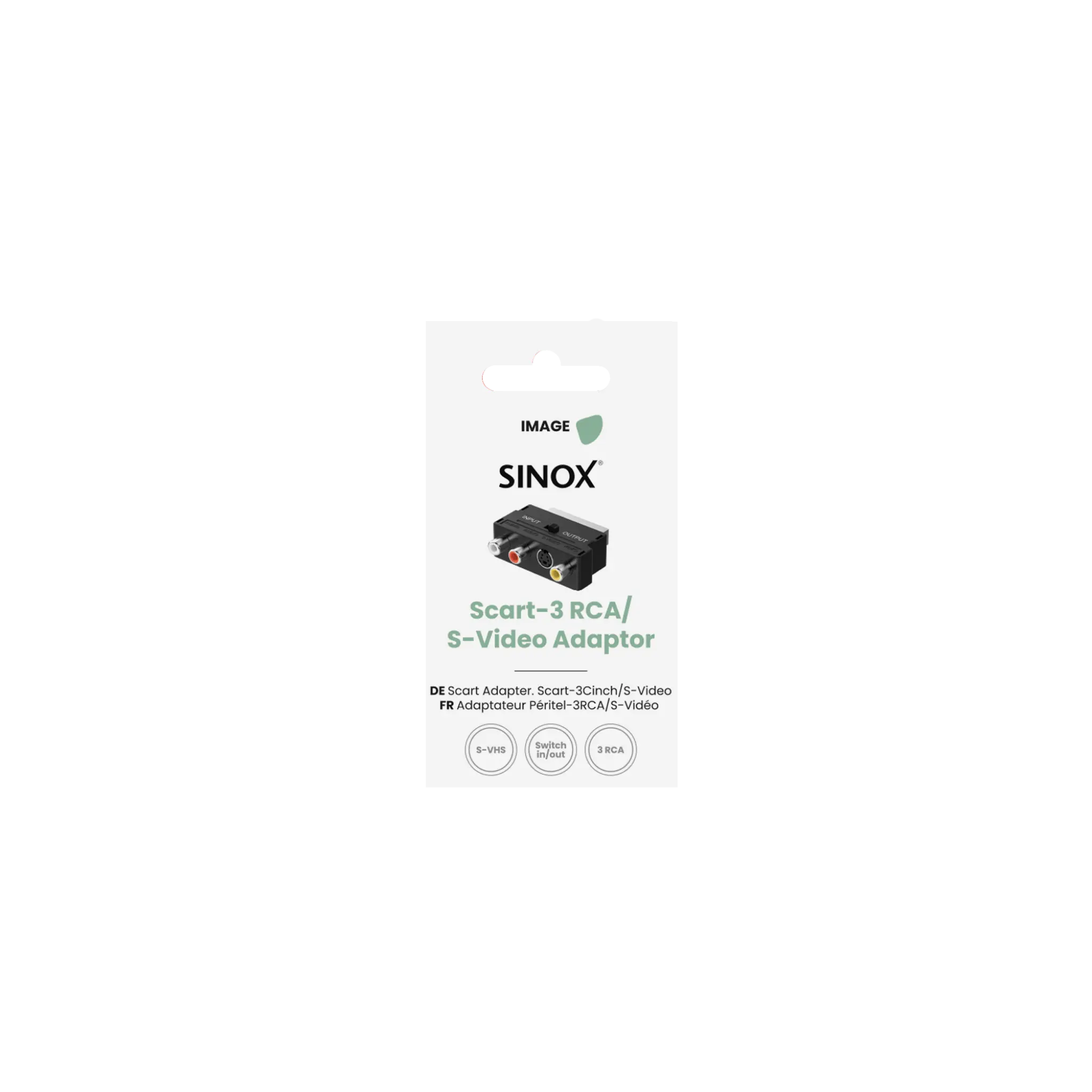 Sinox SCART adapter med switch. Svart