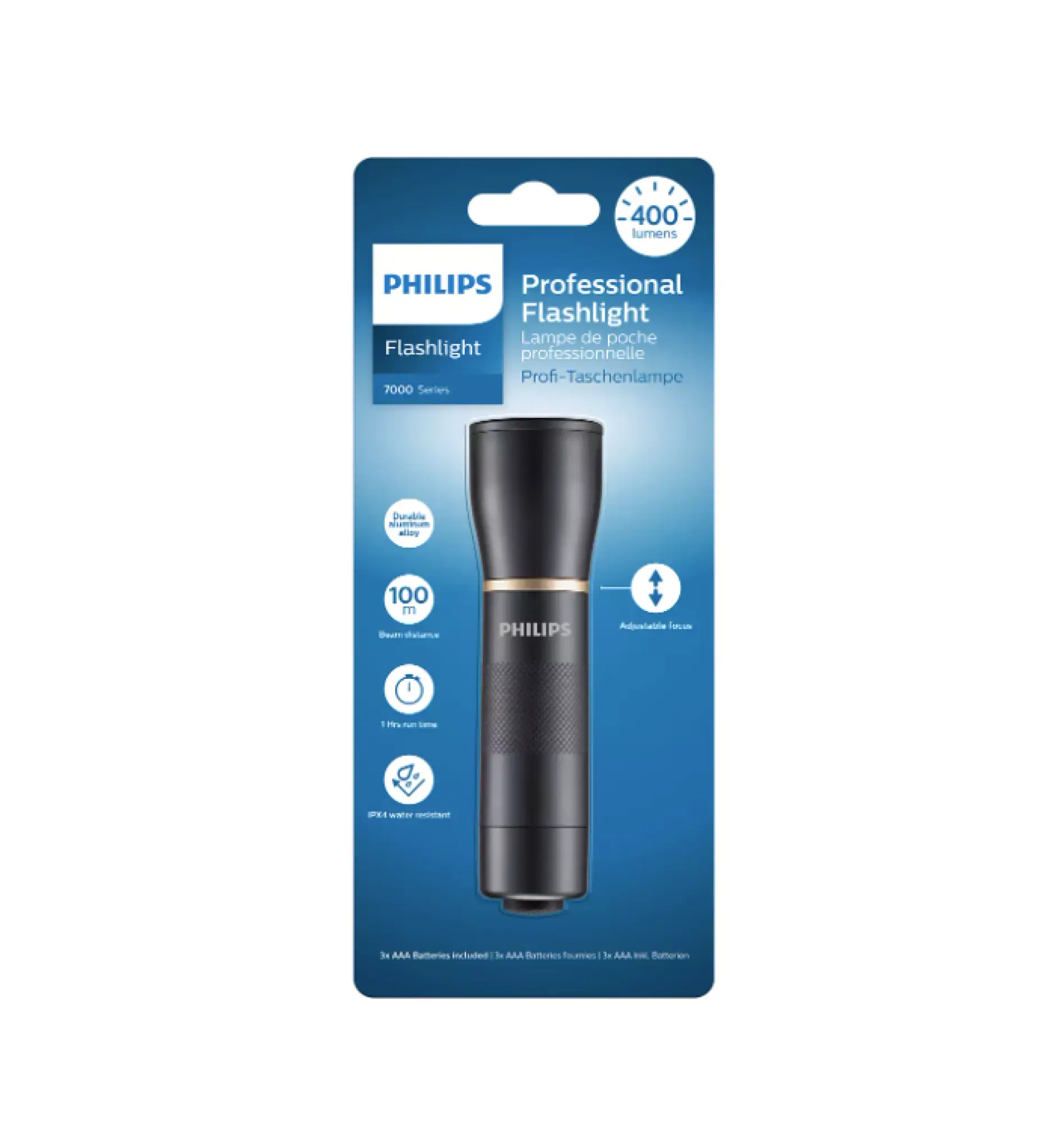 Philips Pro LED ficklampa. Svart