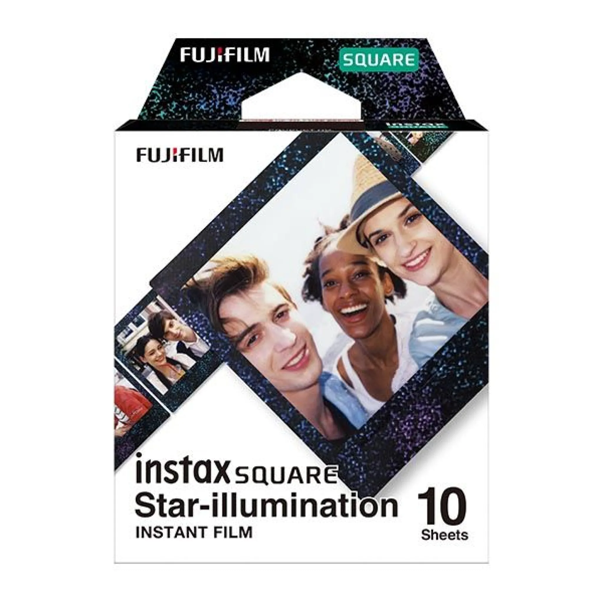 INSTAX Square film. 10 stycken. Svart med stjärnor