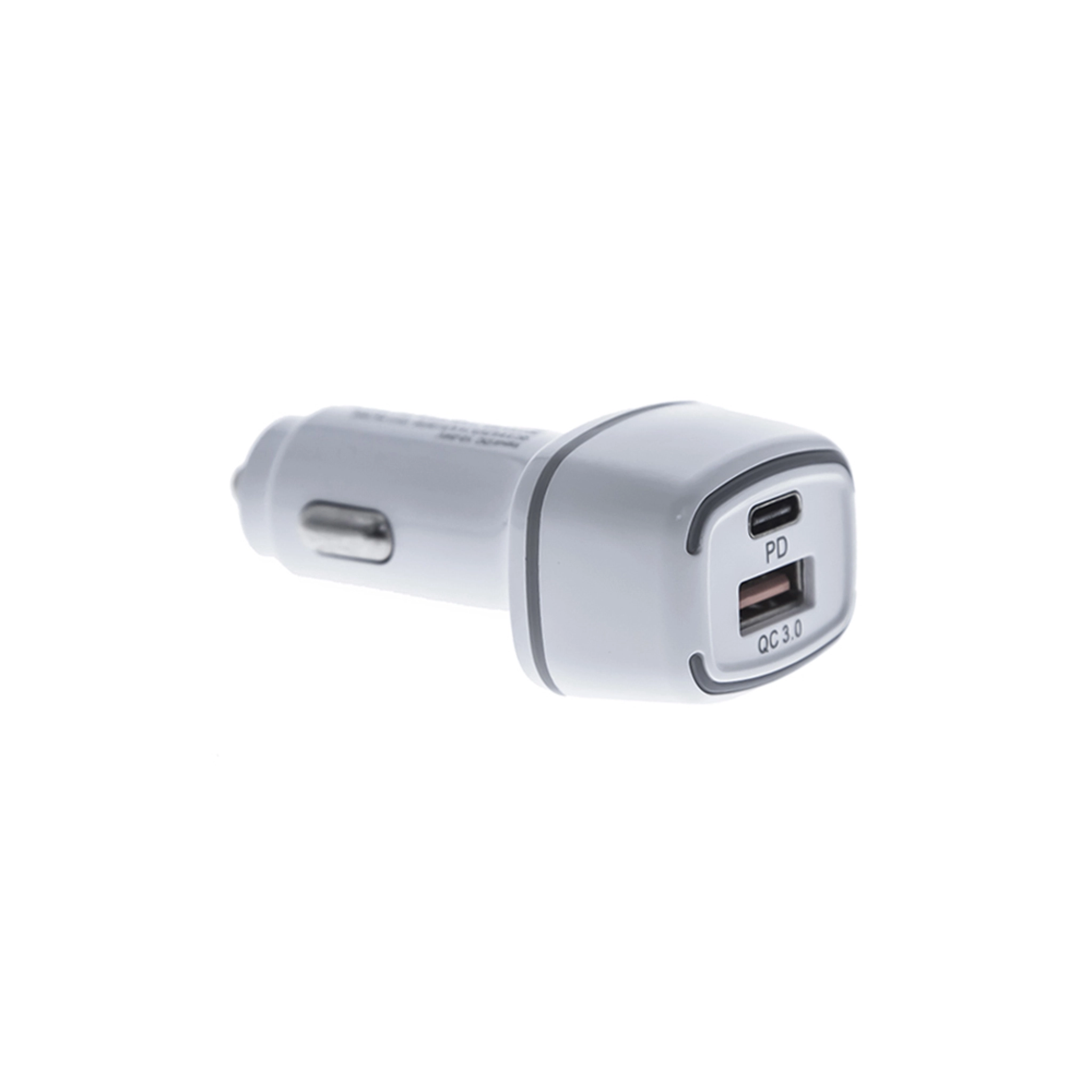 Sinox 12V dubbel USB A+USB C-laddare. Vit