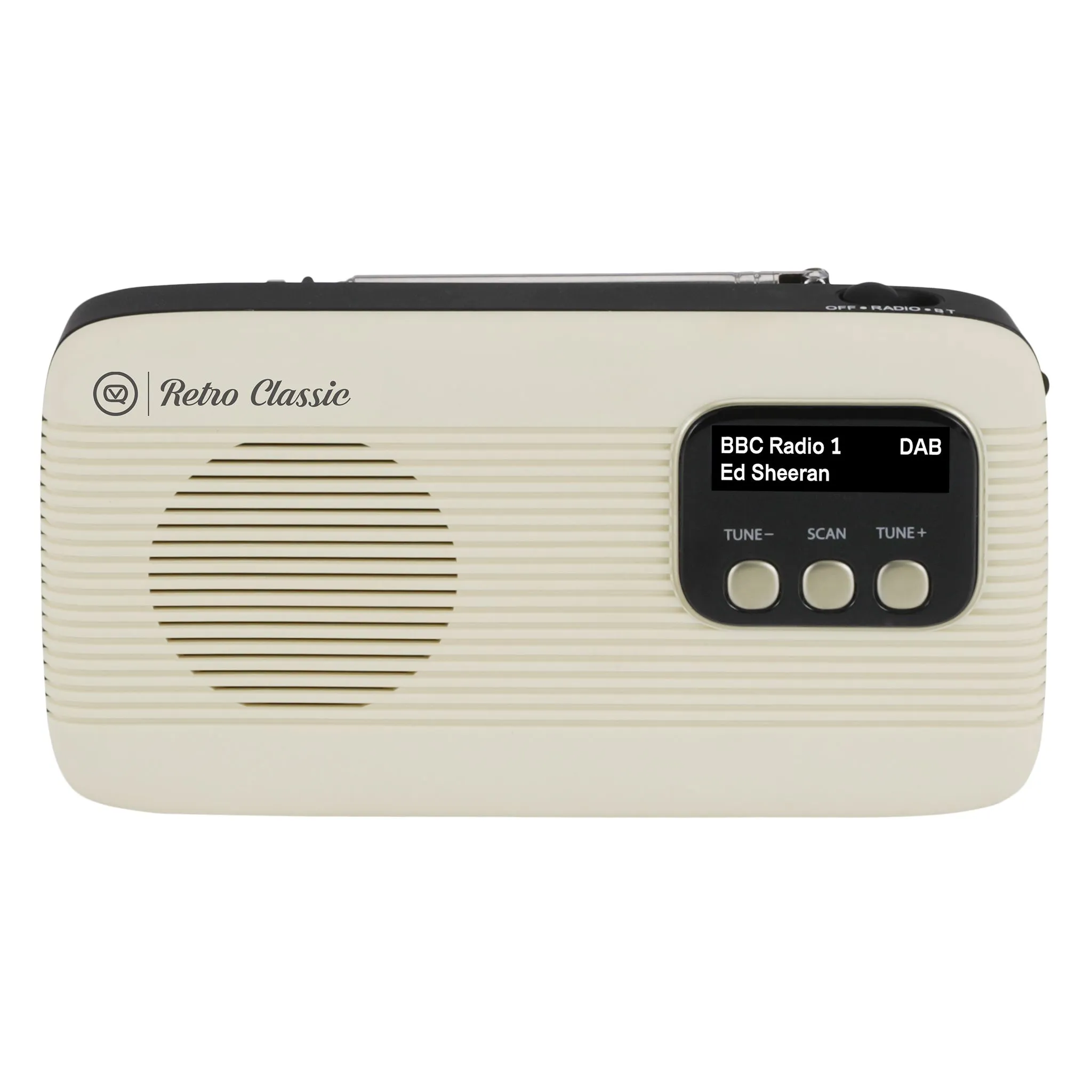 VQ Retro Classic radio. Svart/vit