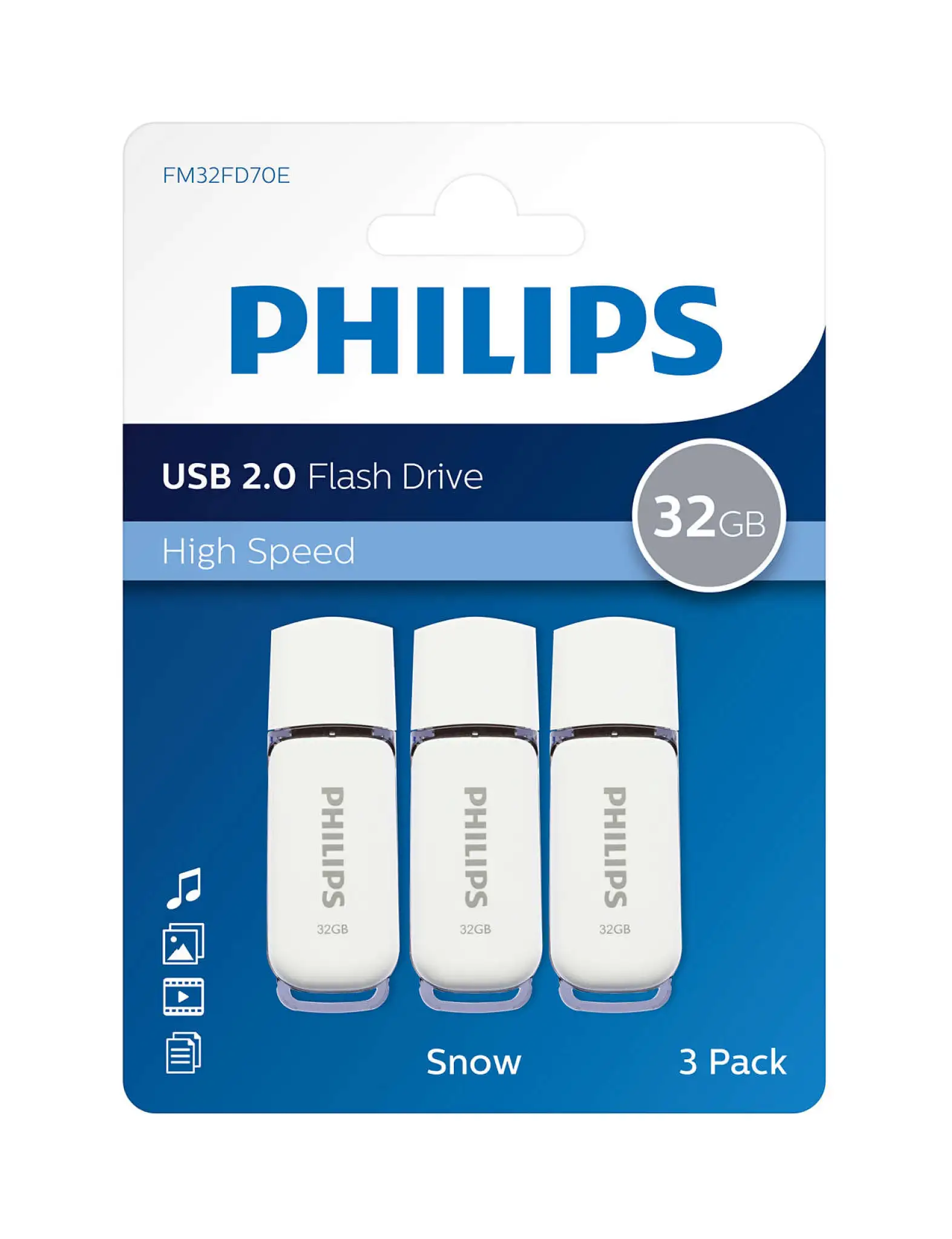 Philips Flash Drive. 32GB. Snow edition 2.0