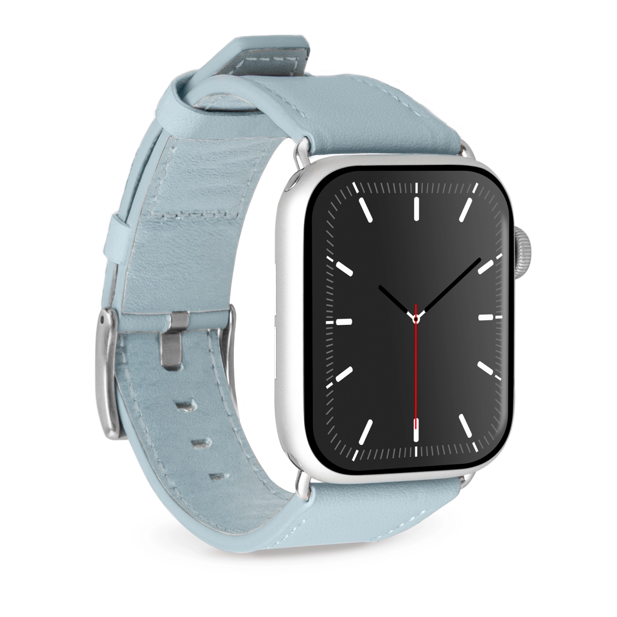 PURO E-Classic armband för Apple Watch 42, 44, 45, 46, 49 mm. Ljusblå
