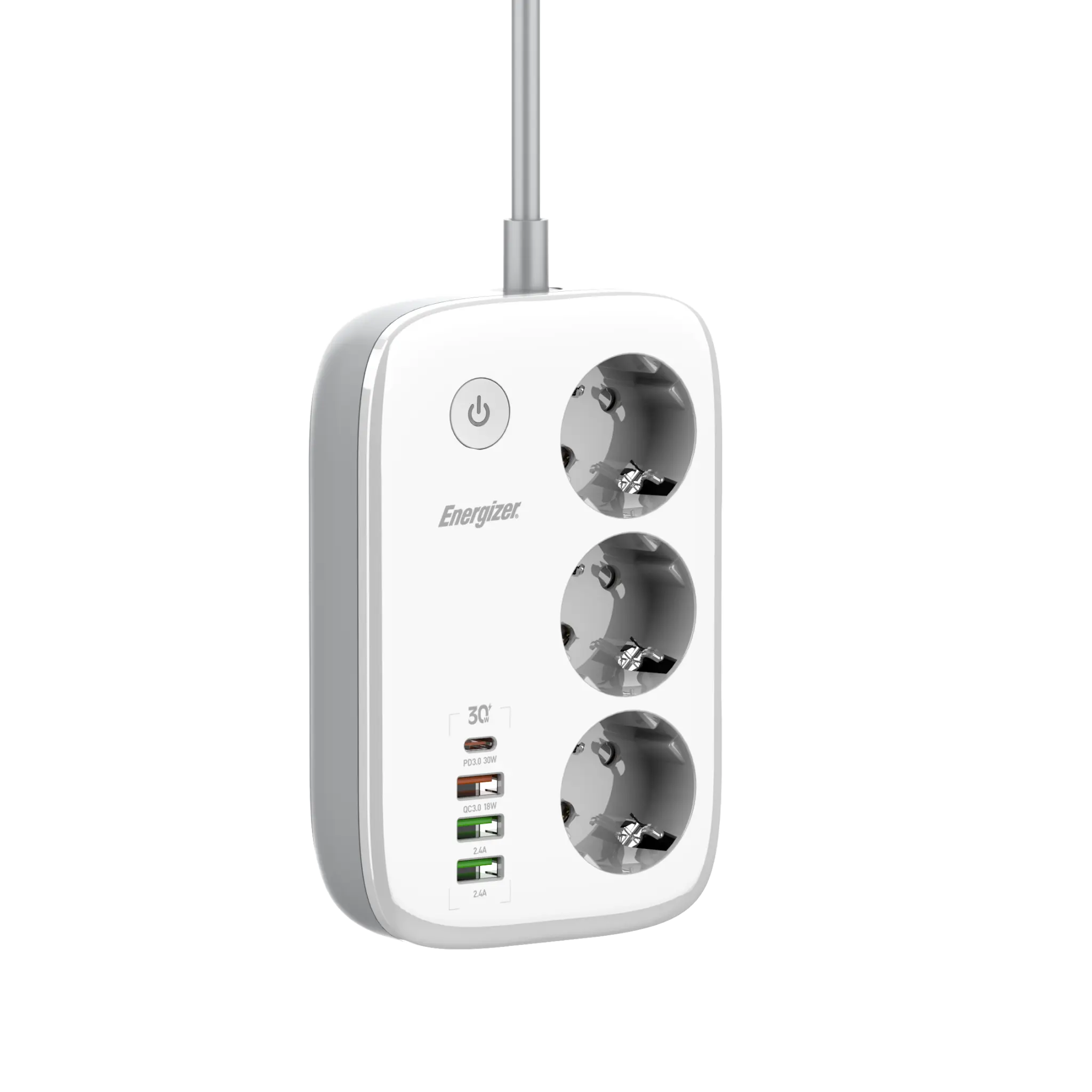 Energizer WiFi-styrt grenuttag med 30W PD. Vit