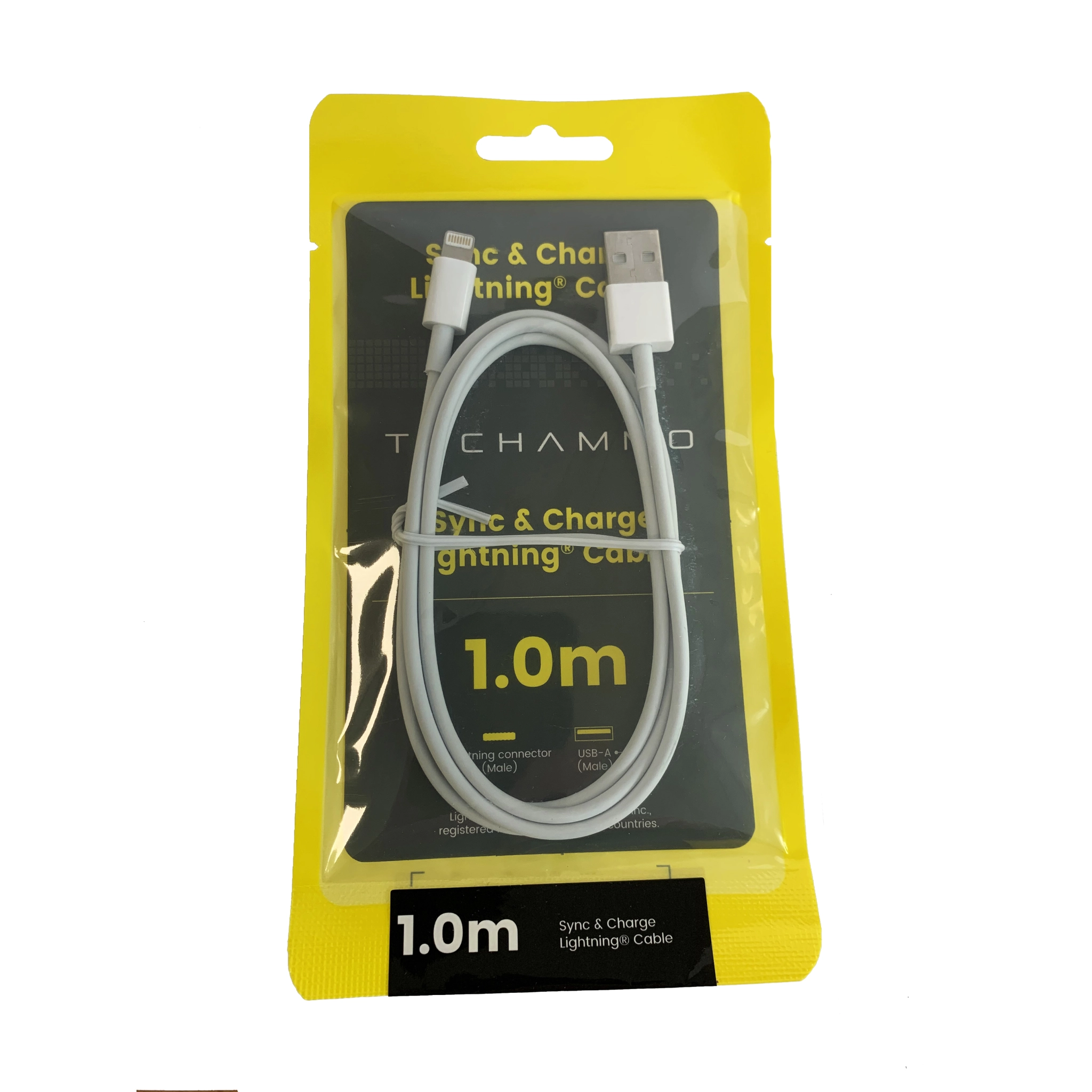 Techammo Lightning kabel 1m. Vit