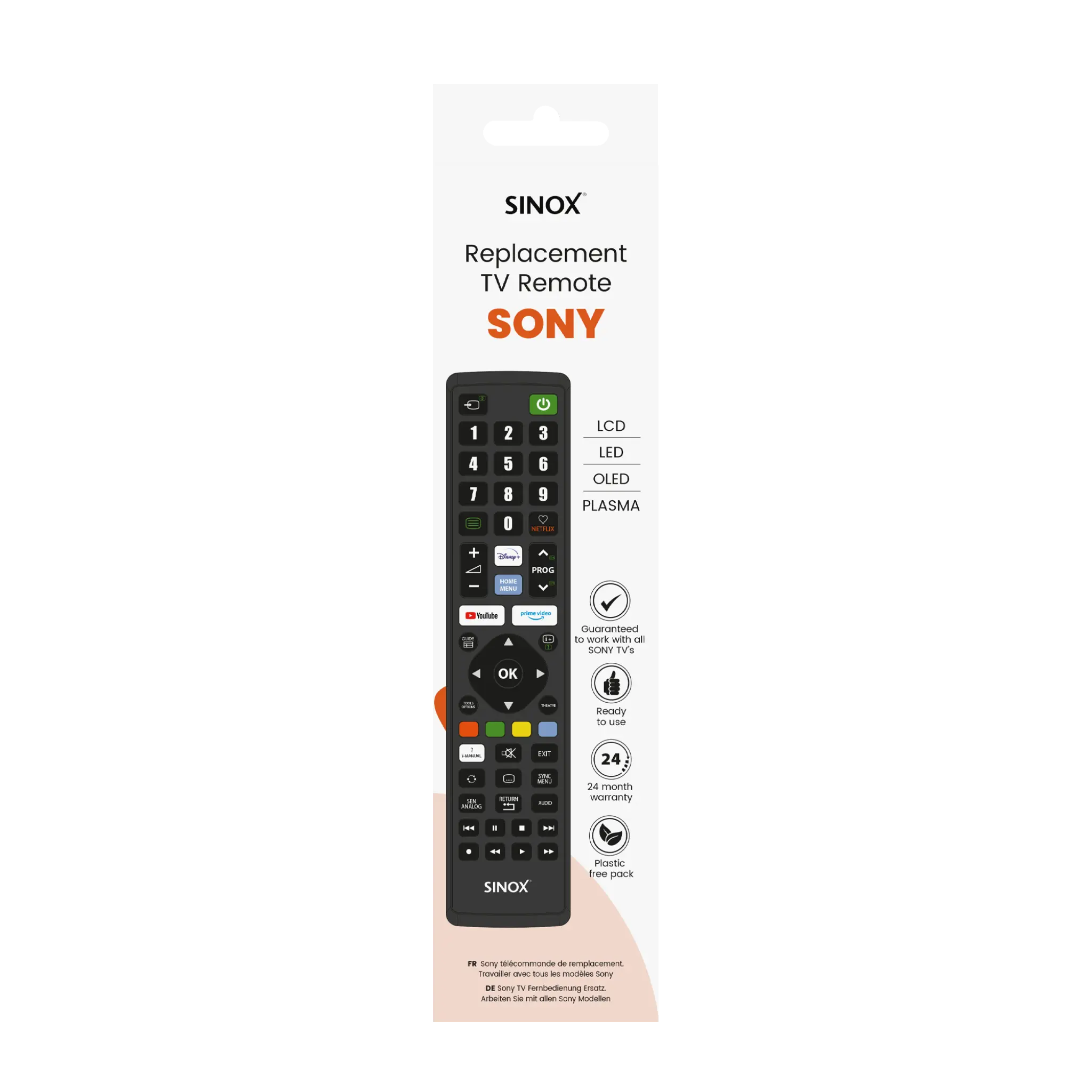 Sinox fjärrkontroll för Sony