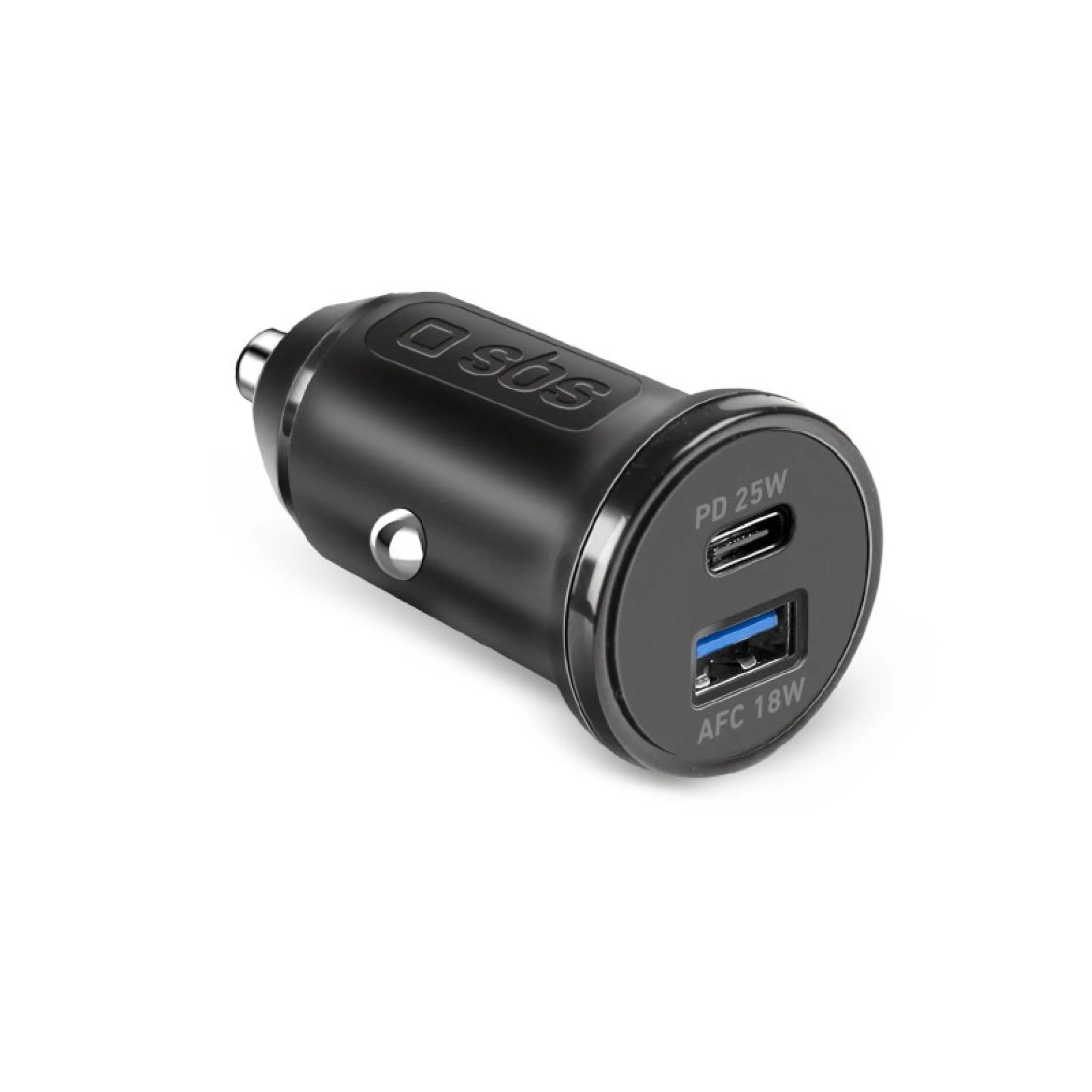 SBS 25W billaddare - ultrasnabb laddning med Power Delivery (PD). Svart
