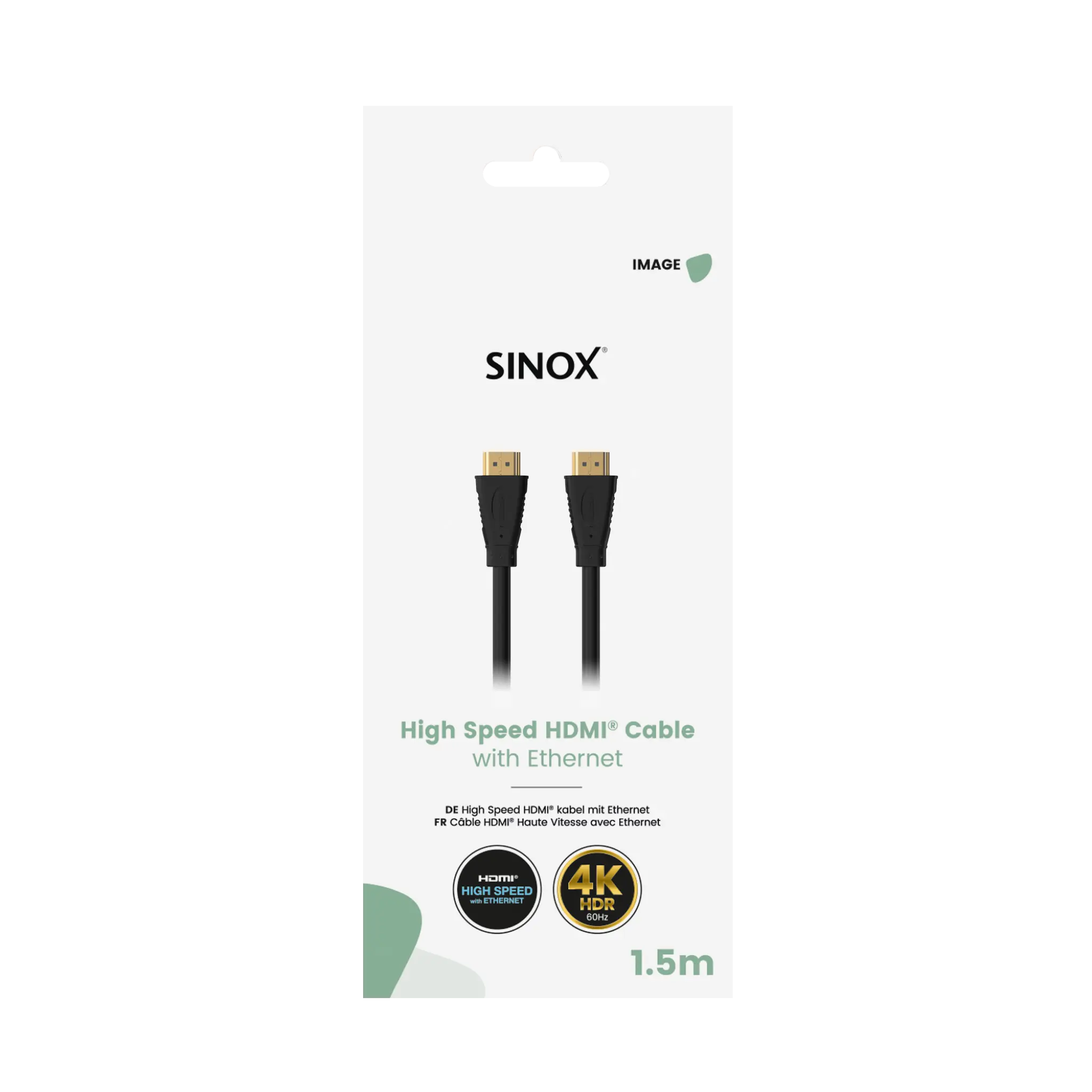 Sinox HDMI™ kabel 4K60Hz+E. 1,5m. Svart
