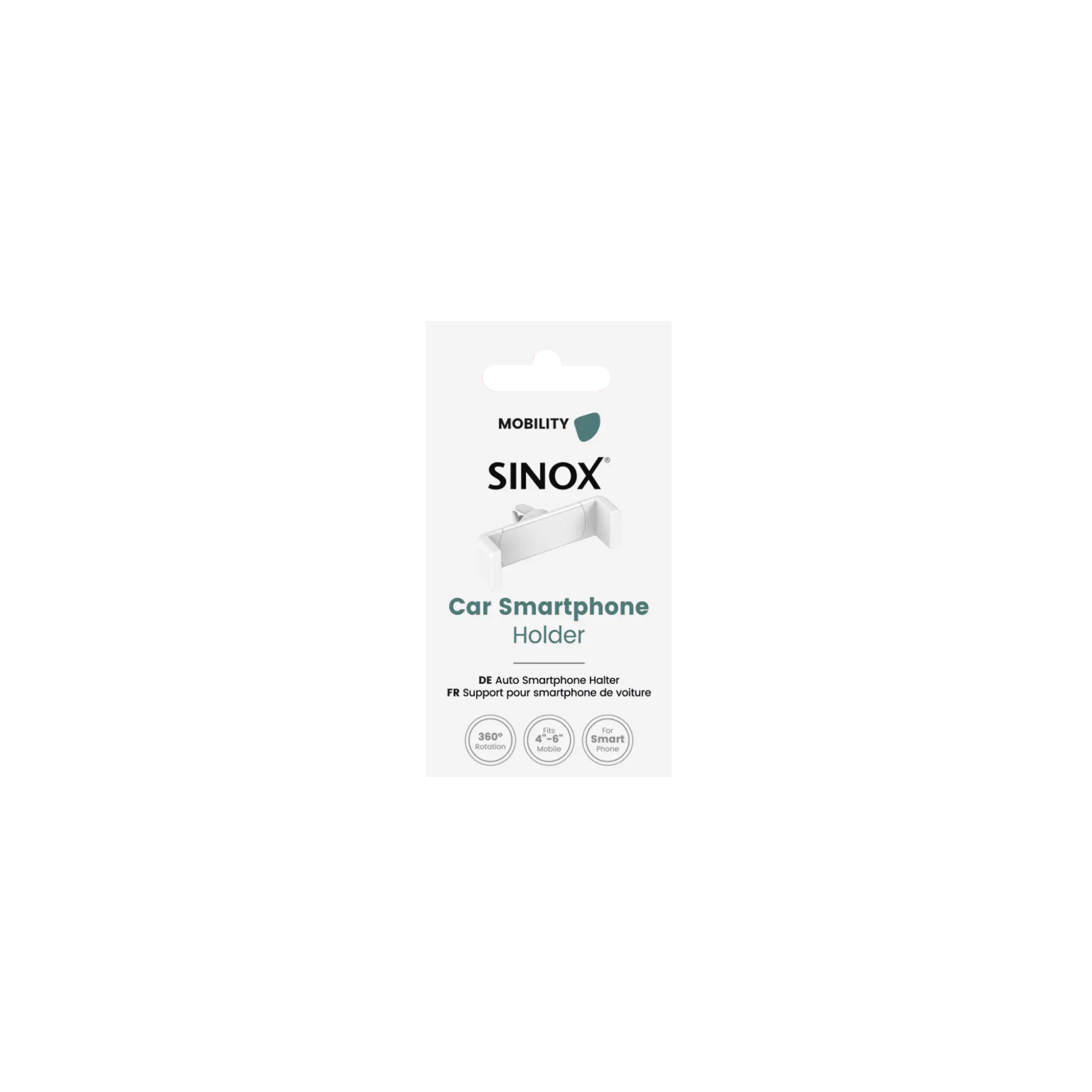 Sinox Universal Mobilhållare för fläktgaller i bil. Vit