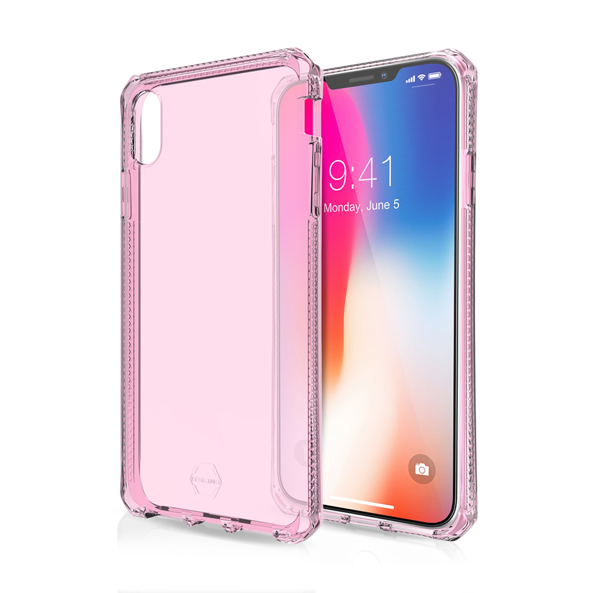 ITSKINS SPECTRUM CLEAR skal för iPhone XS Max®. Rosa