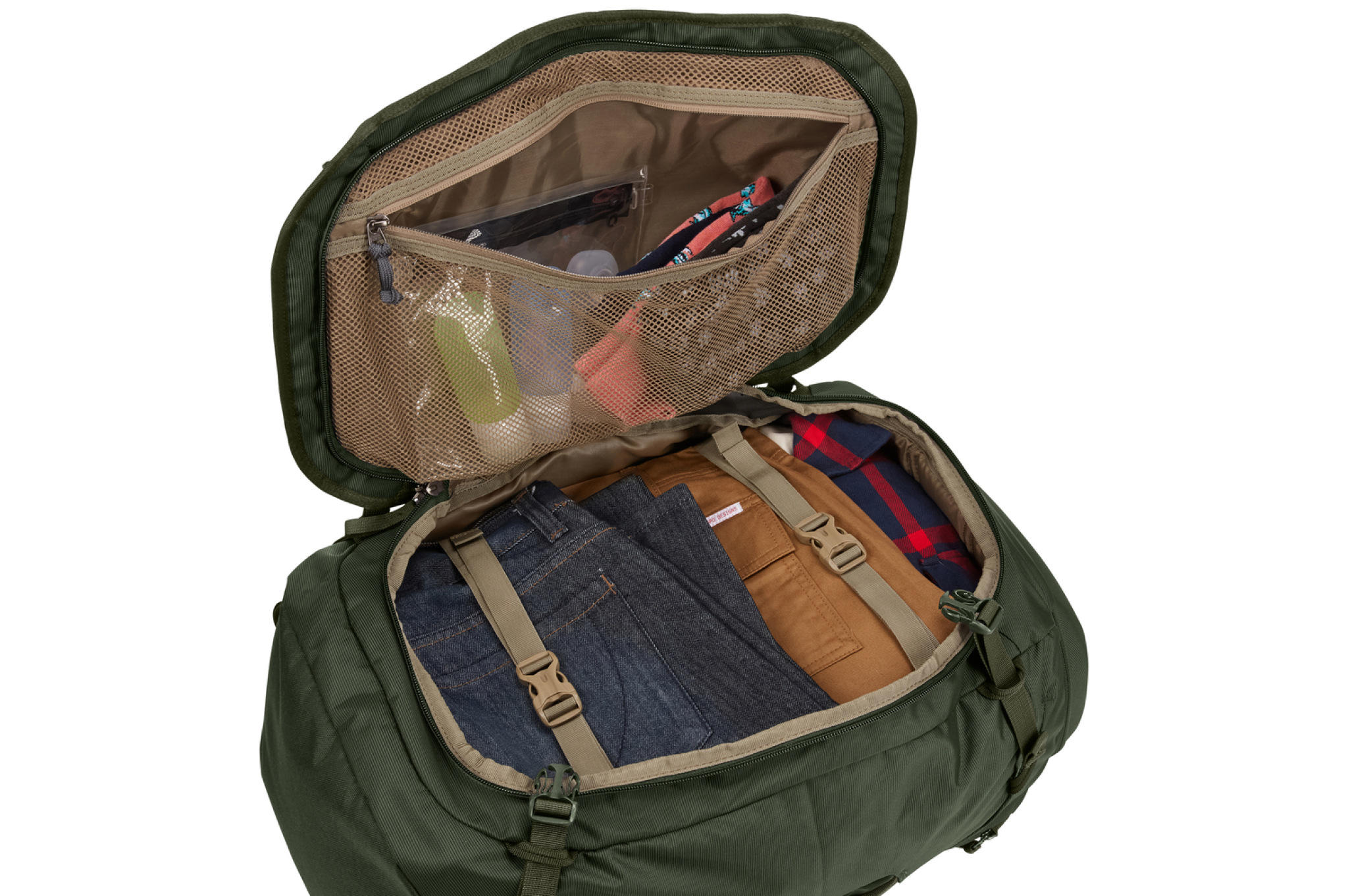 Thule Landmark 60L backpackingryggsäck. Dark Forest Green