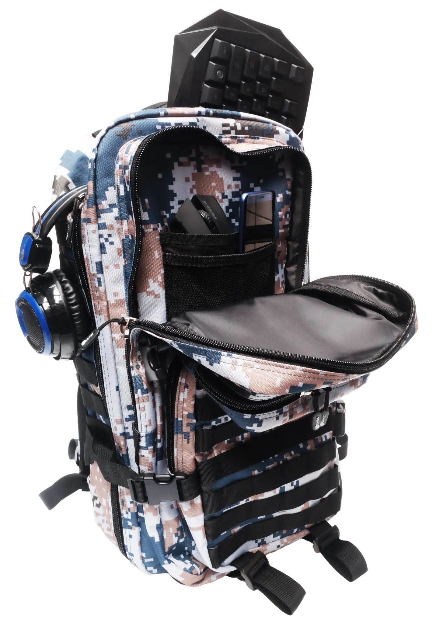 Sinox Tactical Gaming Backpack. 40 Liter. Blå Camo