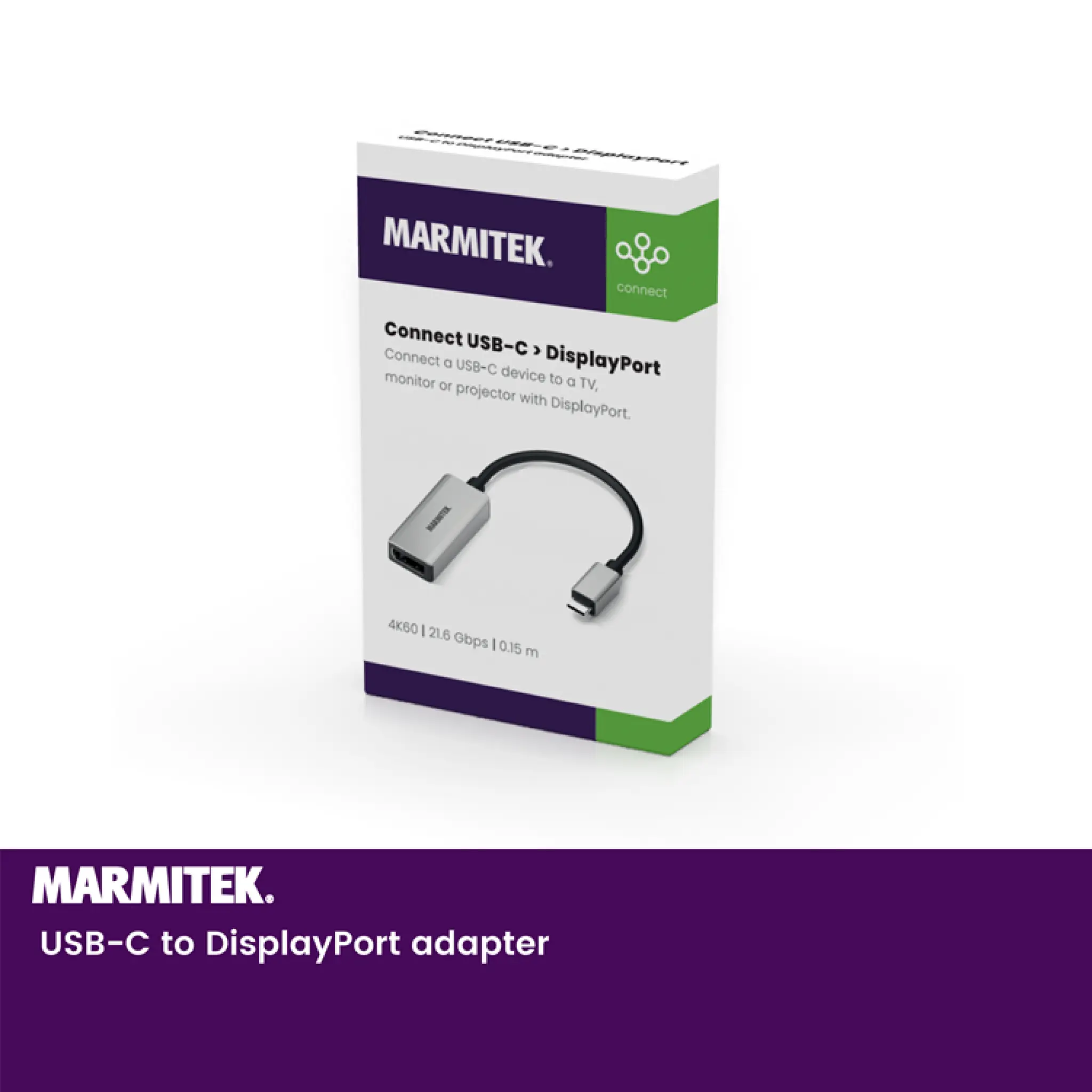 Marmitek USB-C till DisplayPort adapter. 0,15m