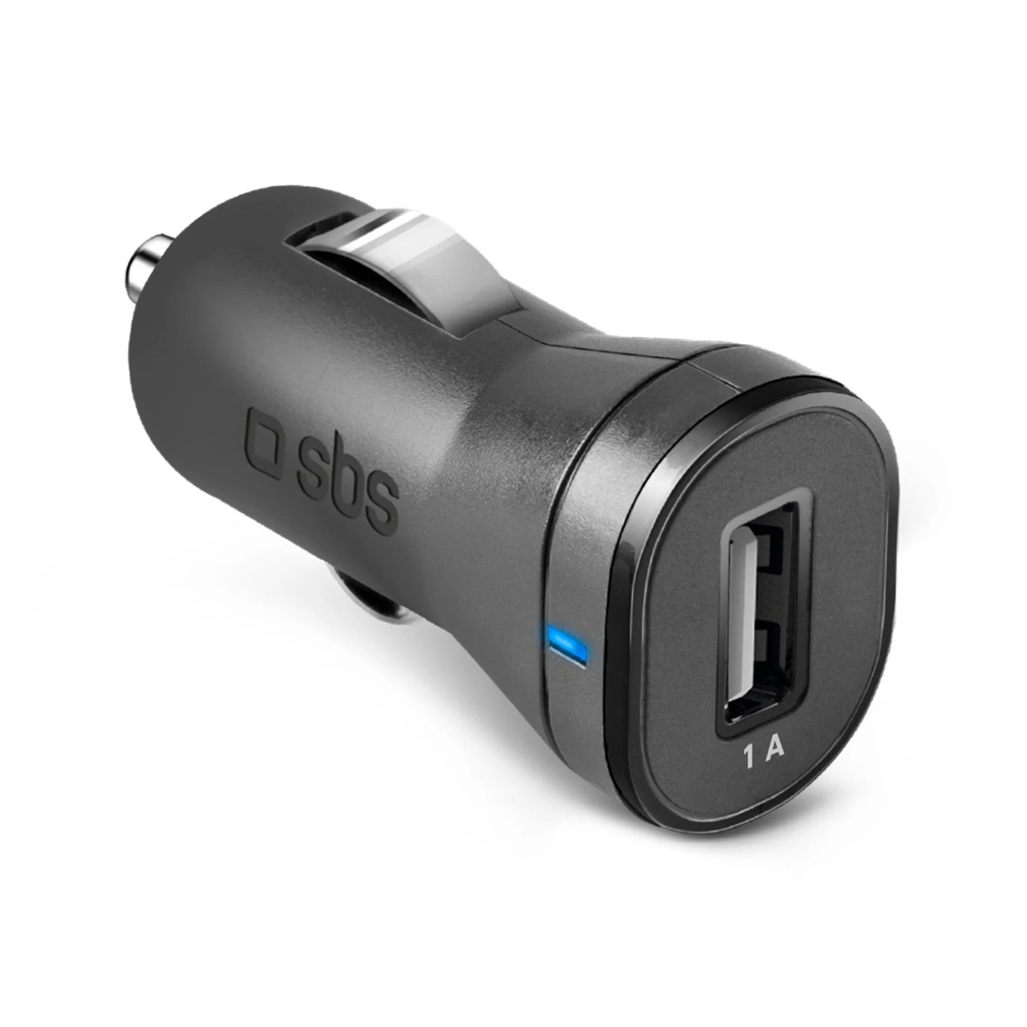 SBS billaddare med 1A USB A. Svart