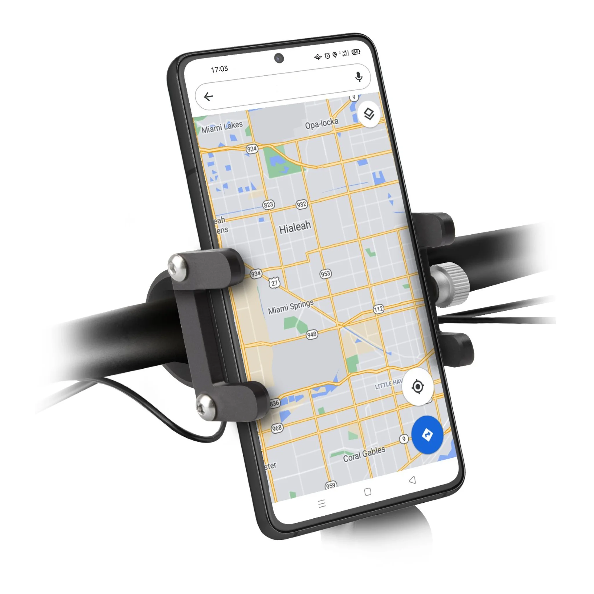 SBS E-GO Mobilhållare i Aluminium för cykel eller el-scooter. Svart