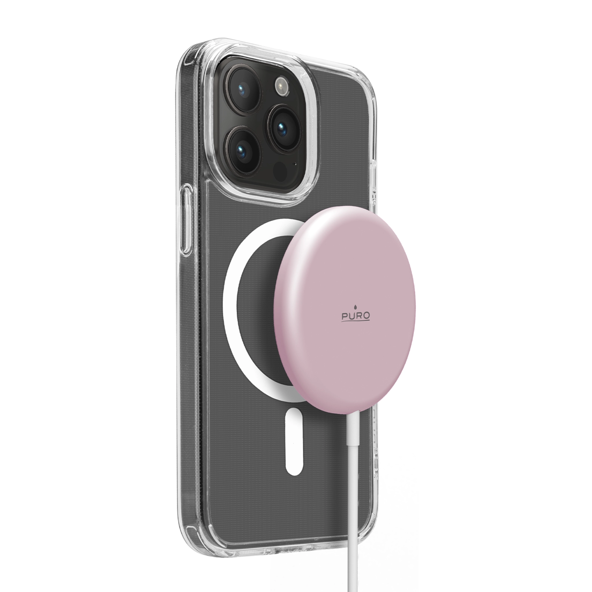 PURO Magnetisk laddare USB-C MagSafe. Rosa