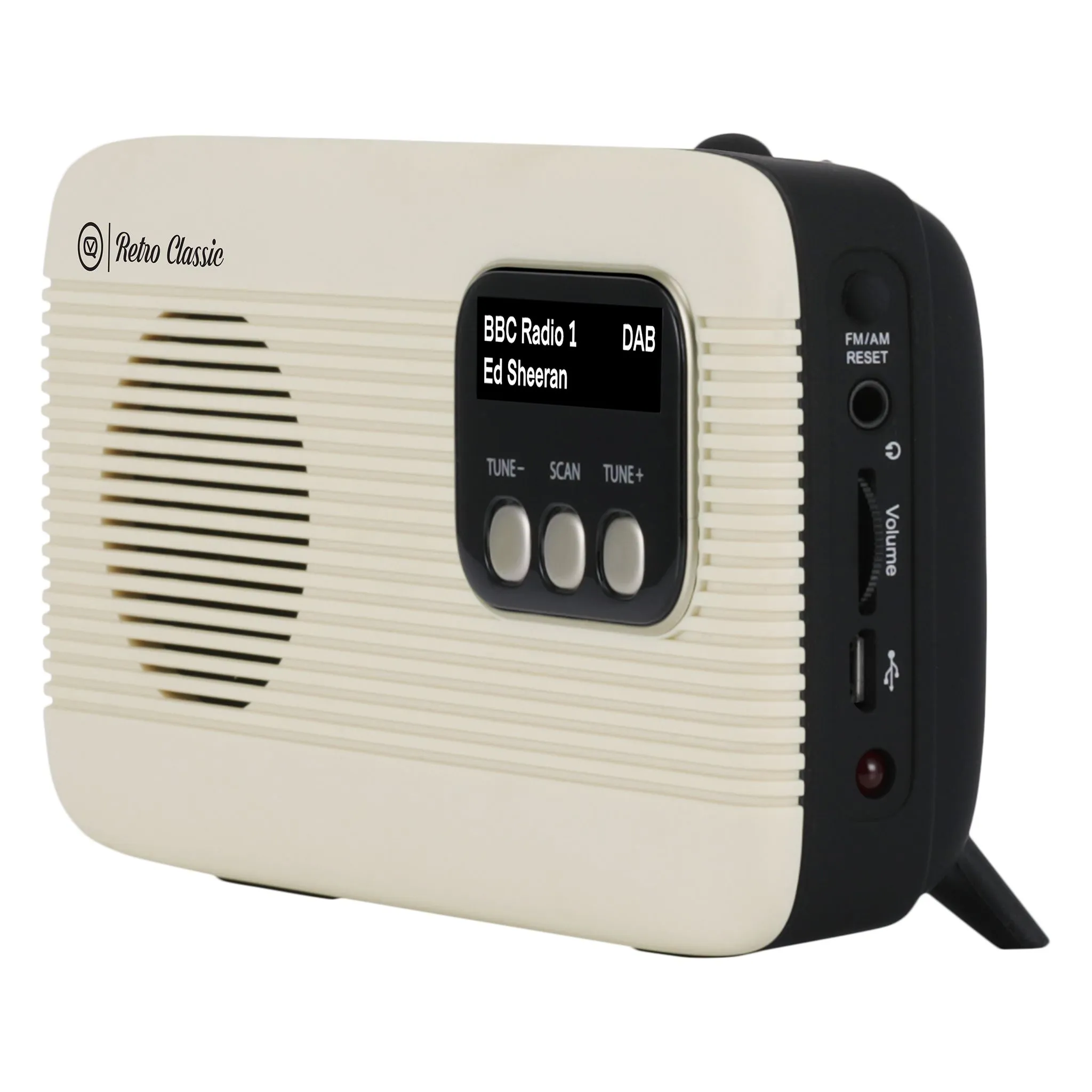 VQ Retro Classic radio. Svart/vit