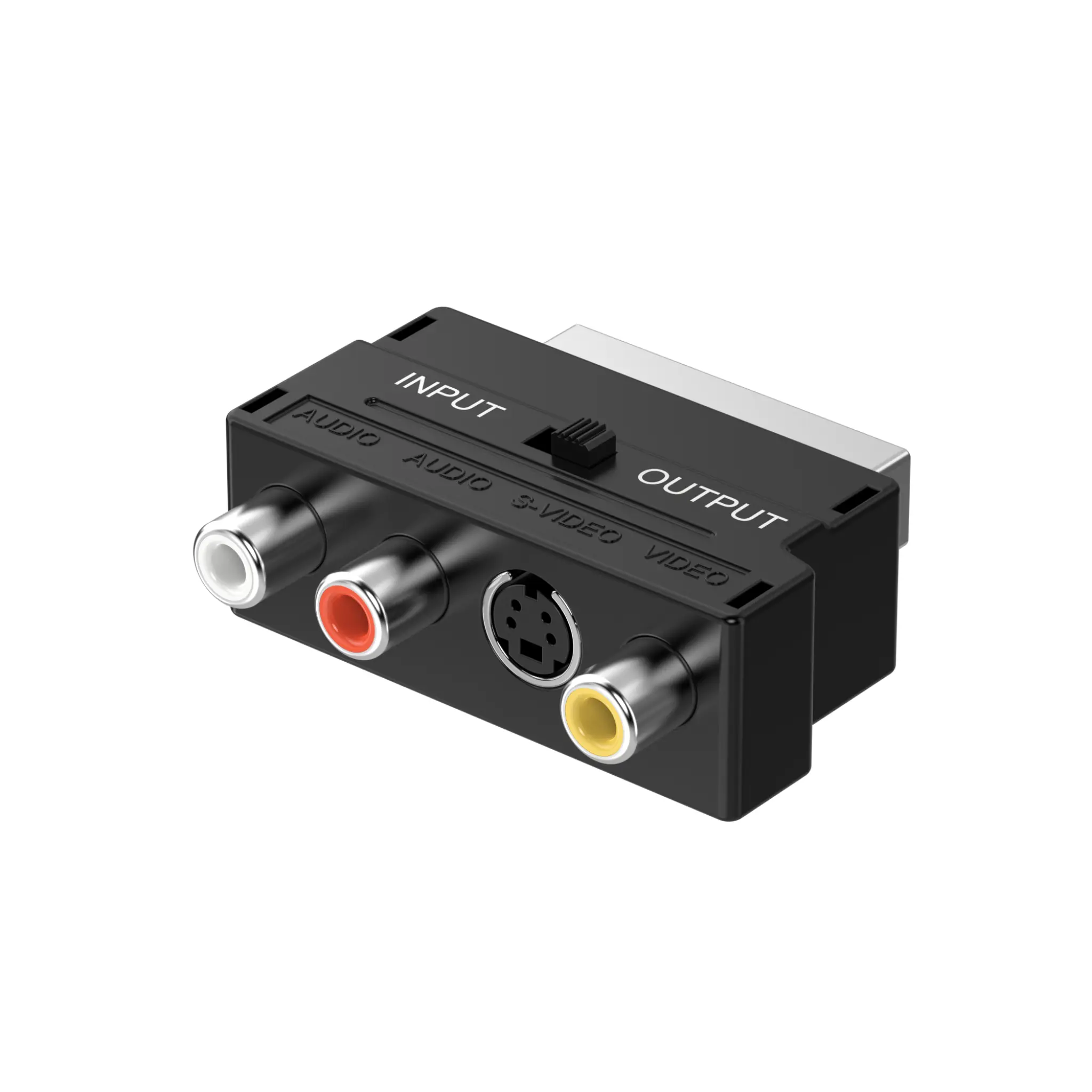 Sinox SCART adapter med switch. Svart