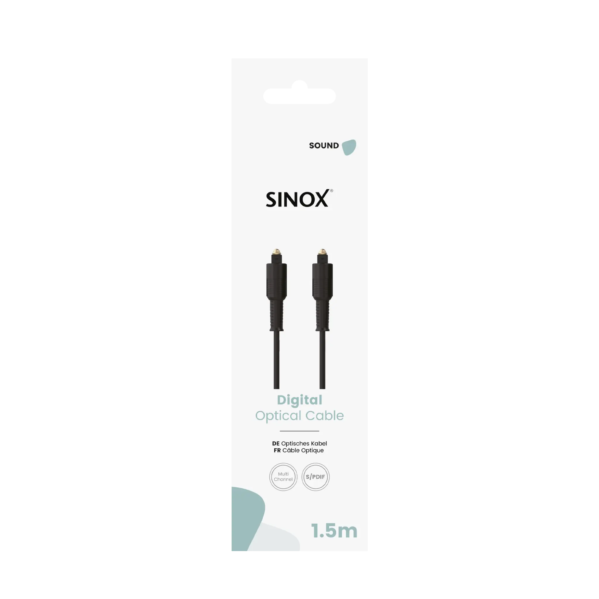 Sinox Optisk kabel. 1,5m. Svart