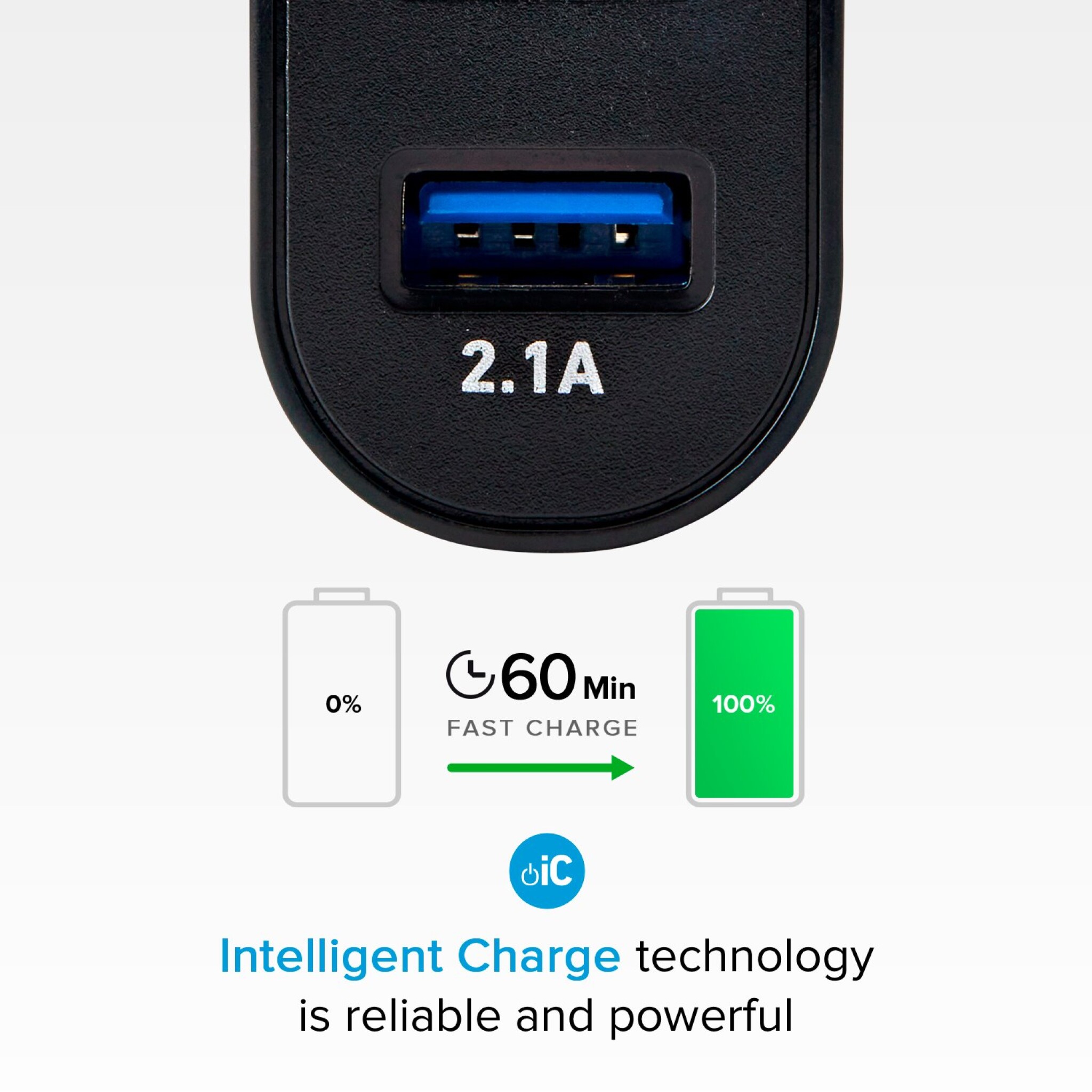 SBS 2100 mAh travel charger. Svart