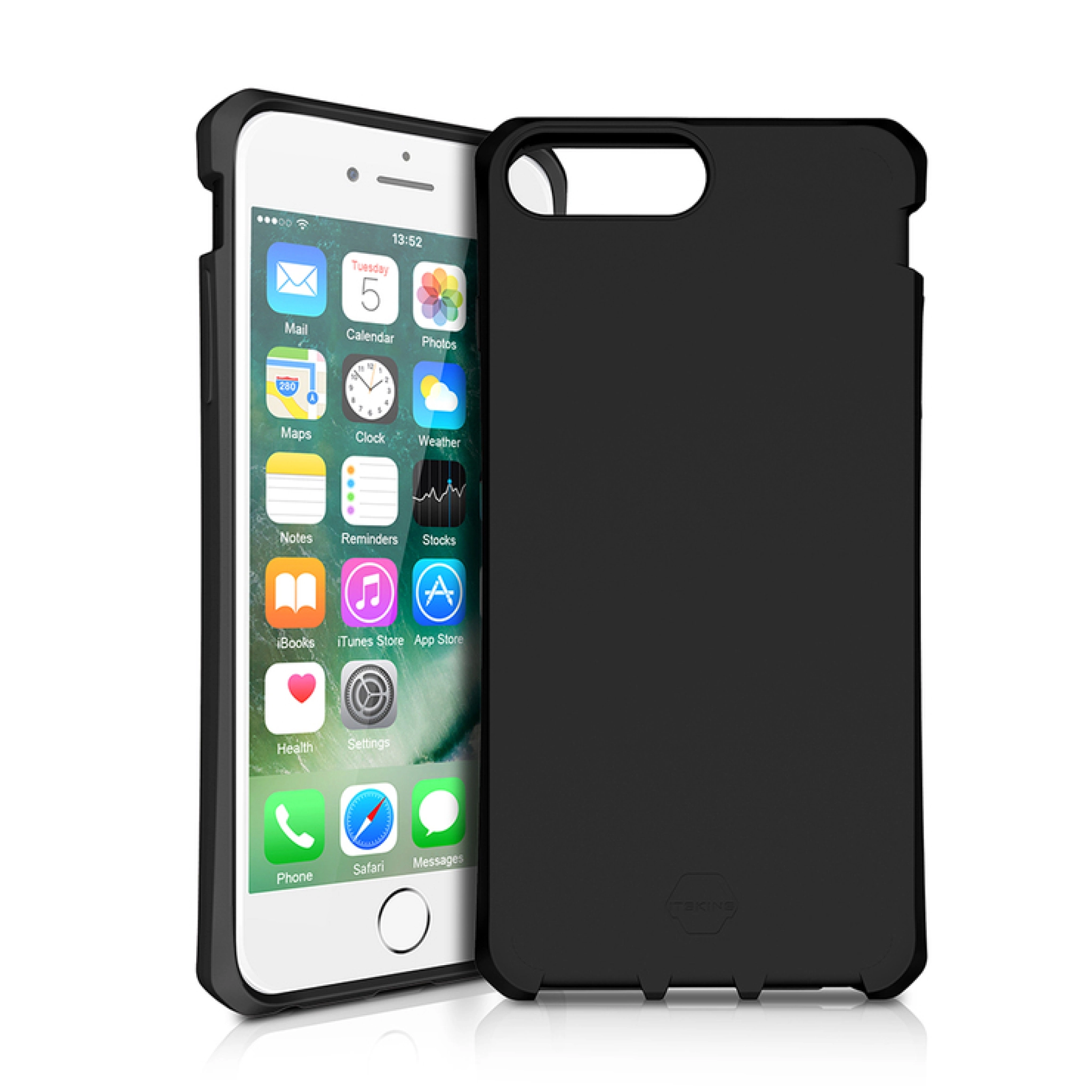 ITSKINS SPECTRUM SOLID cover for iPhone 8 Plus / 7 Plus / 6s Plus / 6 Plus®. Black