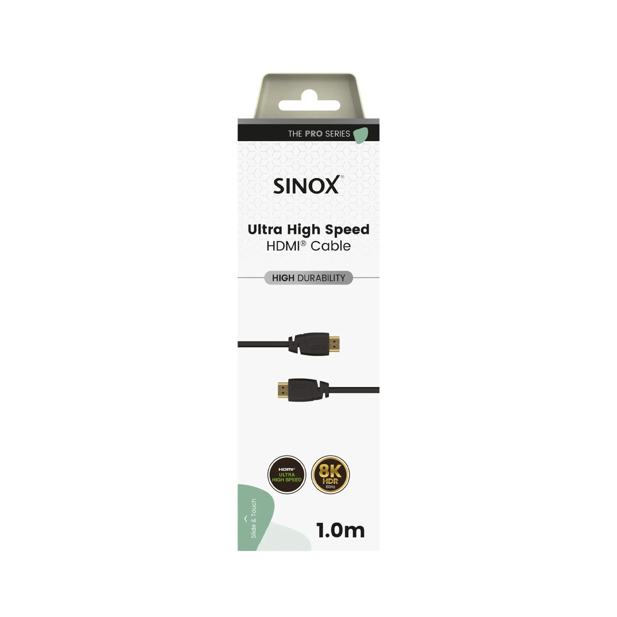 Sinox PRO HDMI™-kabel 8K60HZ+E. 1m. Svart