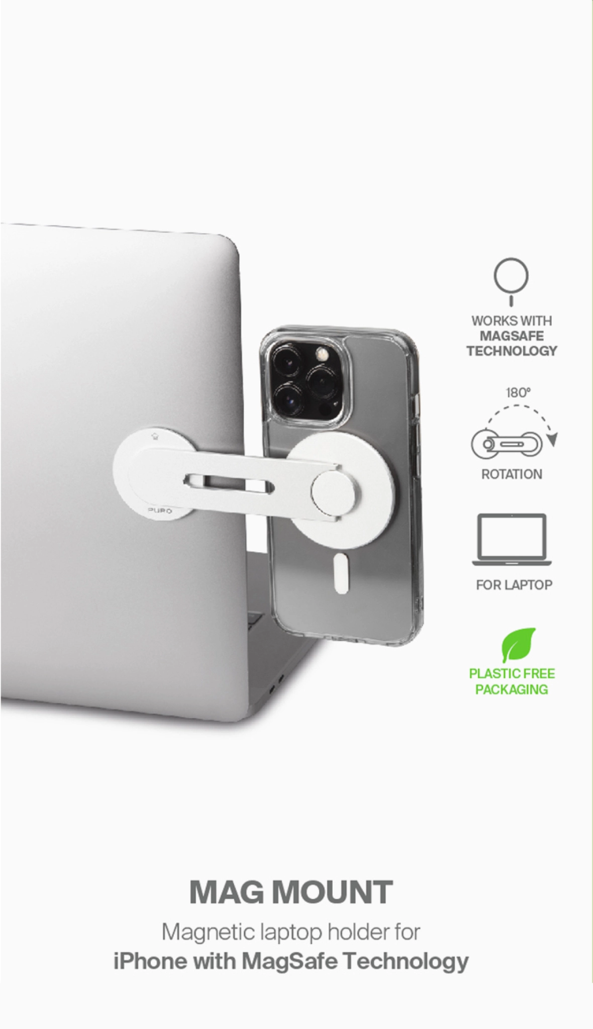 PURO Magnetisk hållare Mag Mount för PC och iPhone