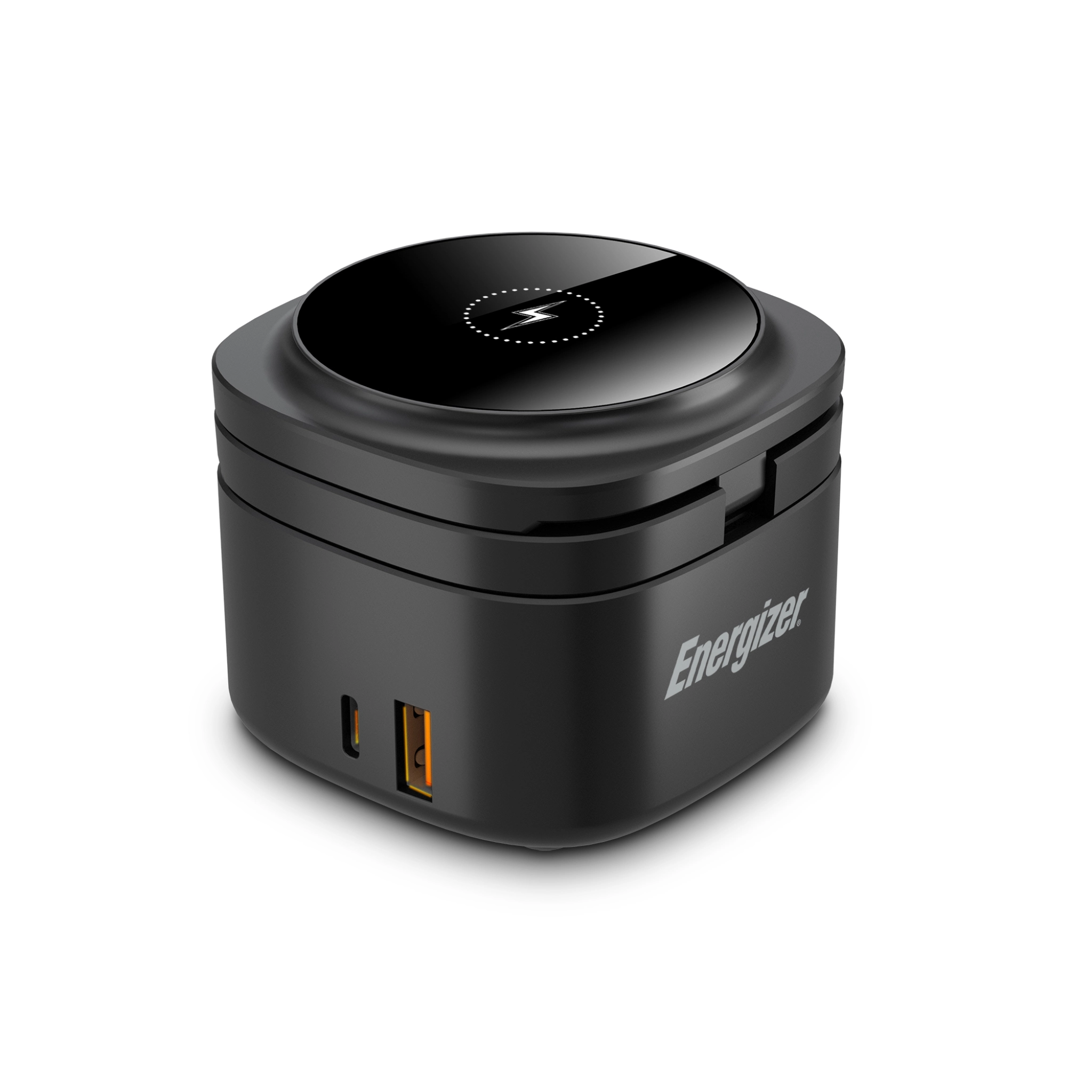 Energizer 3-i-1 trådlös laddningsstation med 65W USB-C PD. Svart
