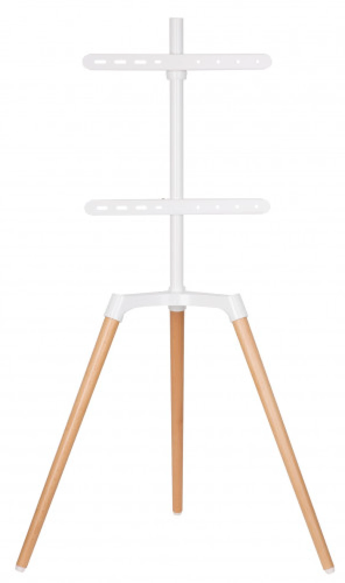 Tripod TV Golvställ. 42"-65". Vit & bok
