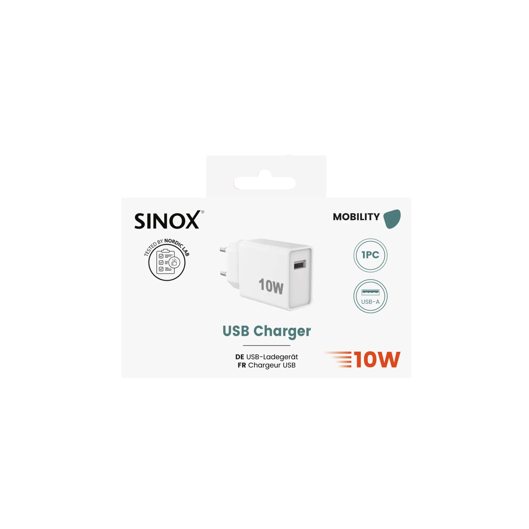 Sinox One USB-laddare 5W. Vit
