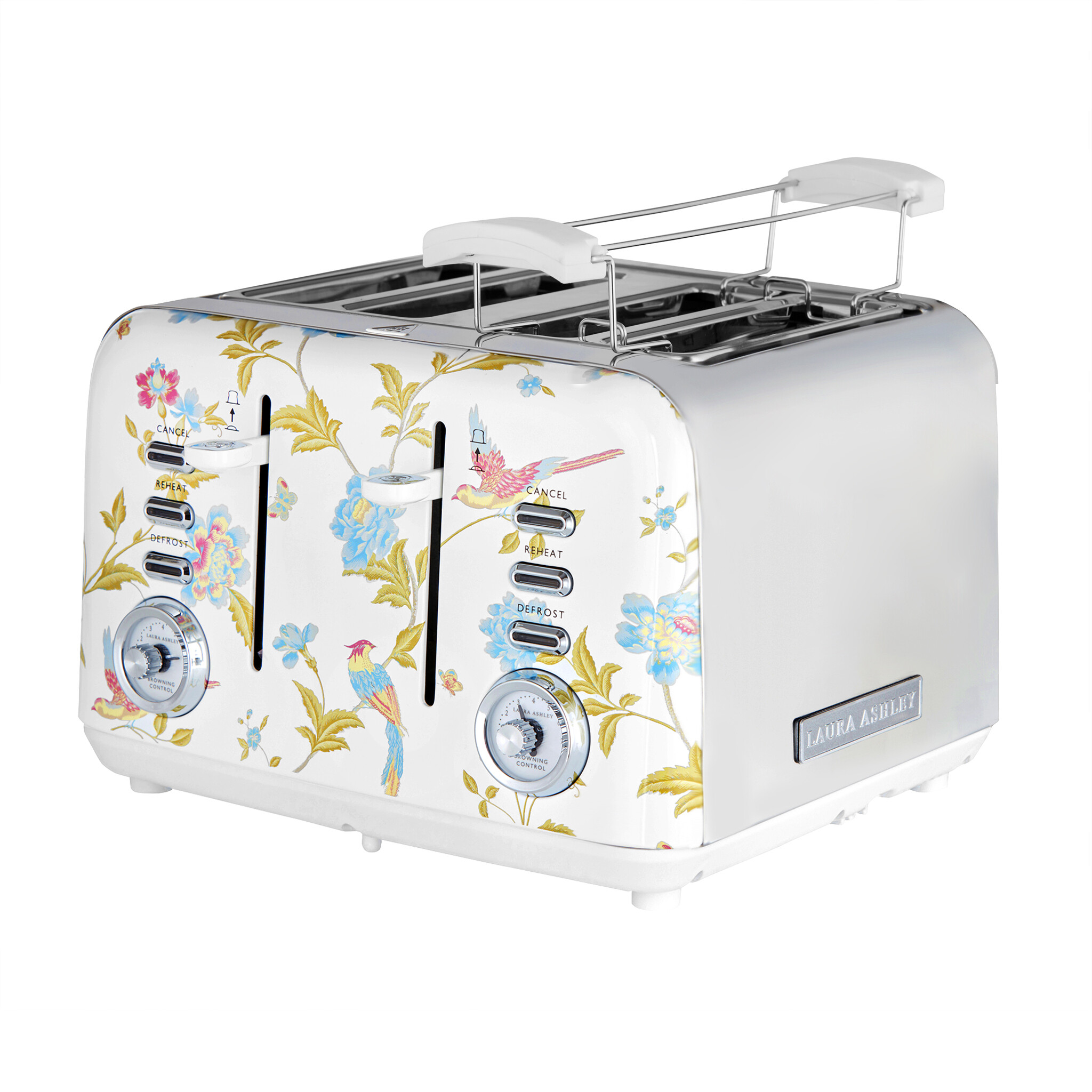 VQ Laura Ashley Slice Toaster. Vit/silver