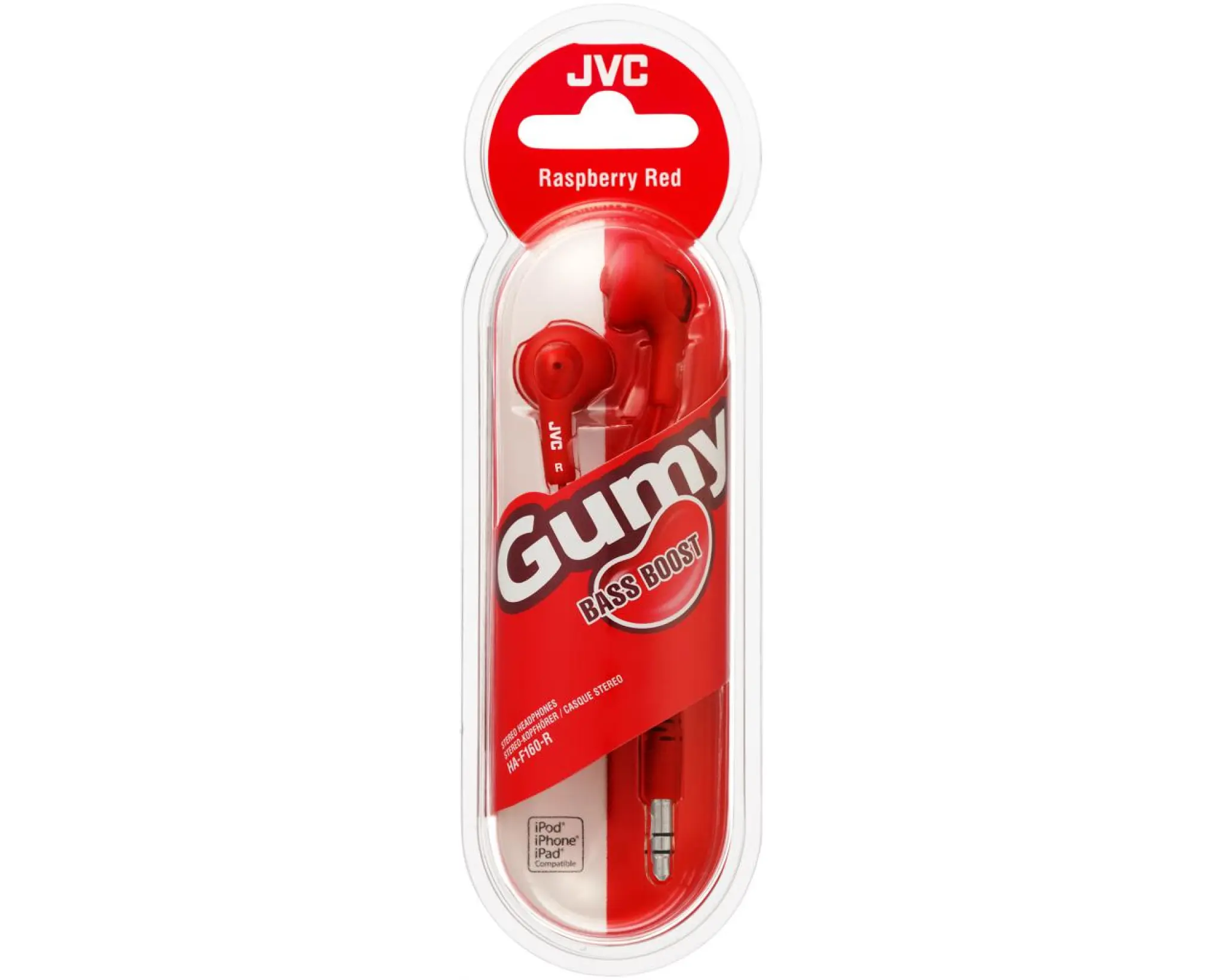 JVC Gumy in-ear hörlurar. Röd