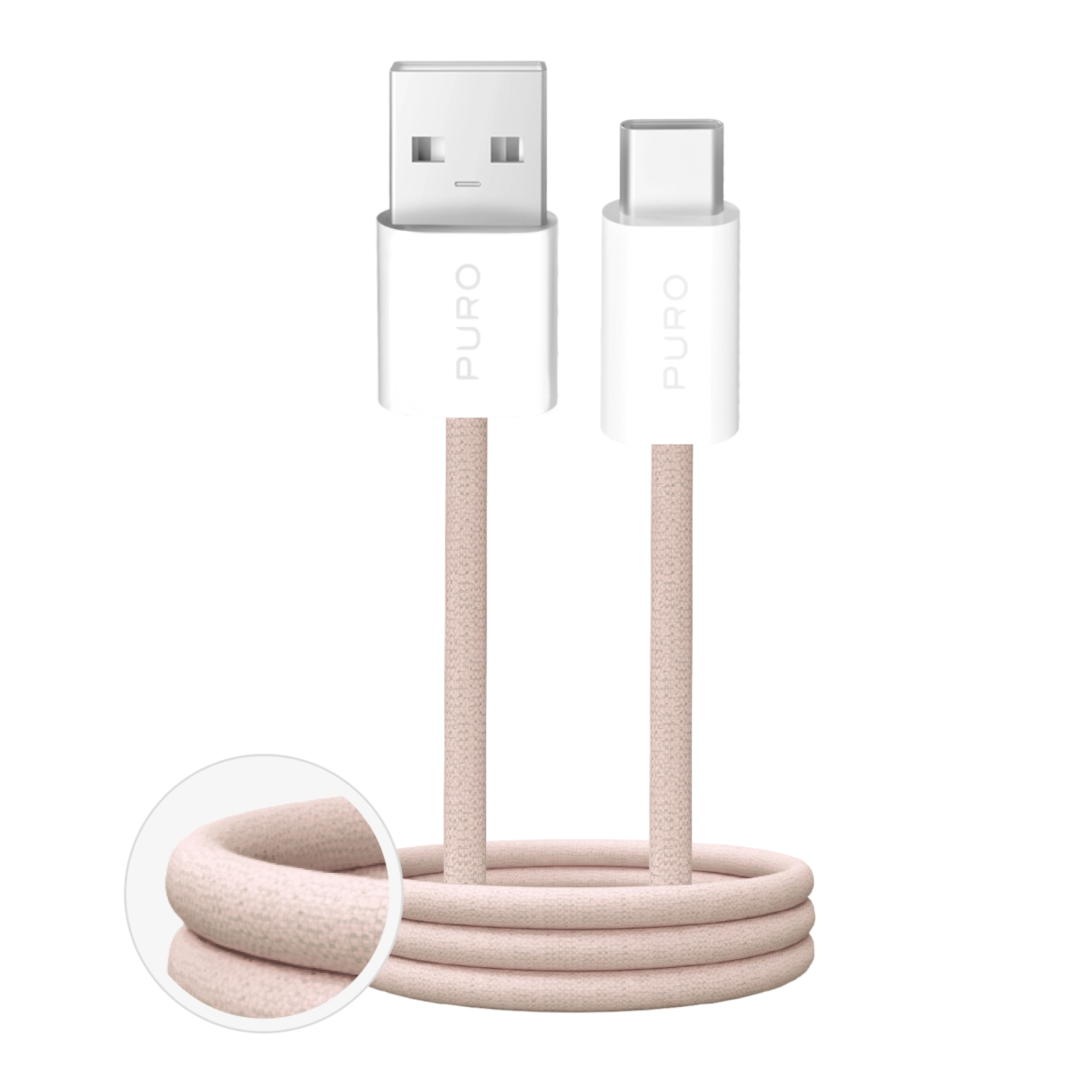 PURO Fabrik 2.0 USB-A - USB-C laddnings- och synkroniseringskabel