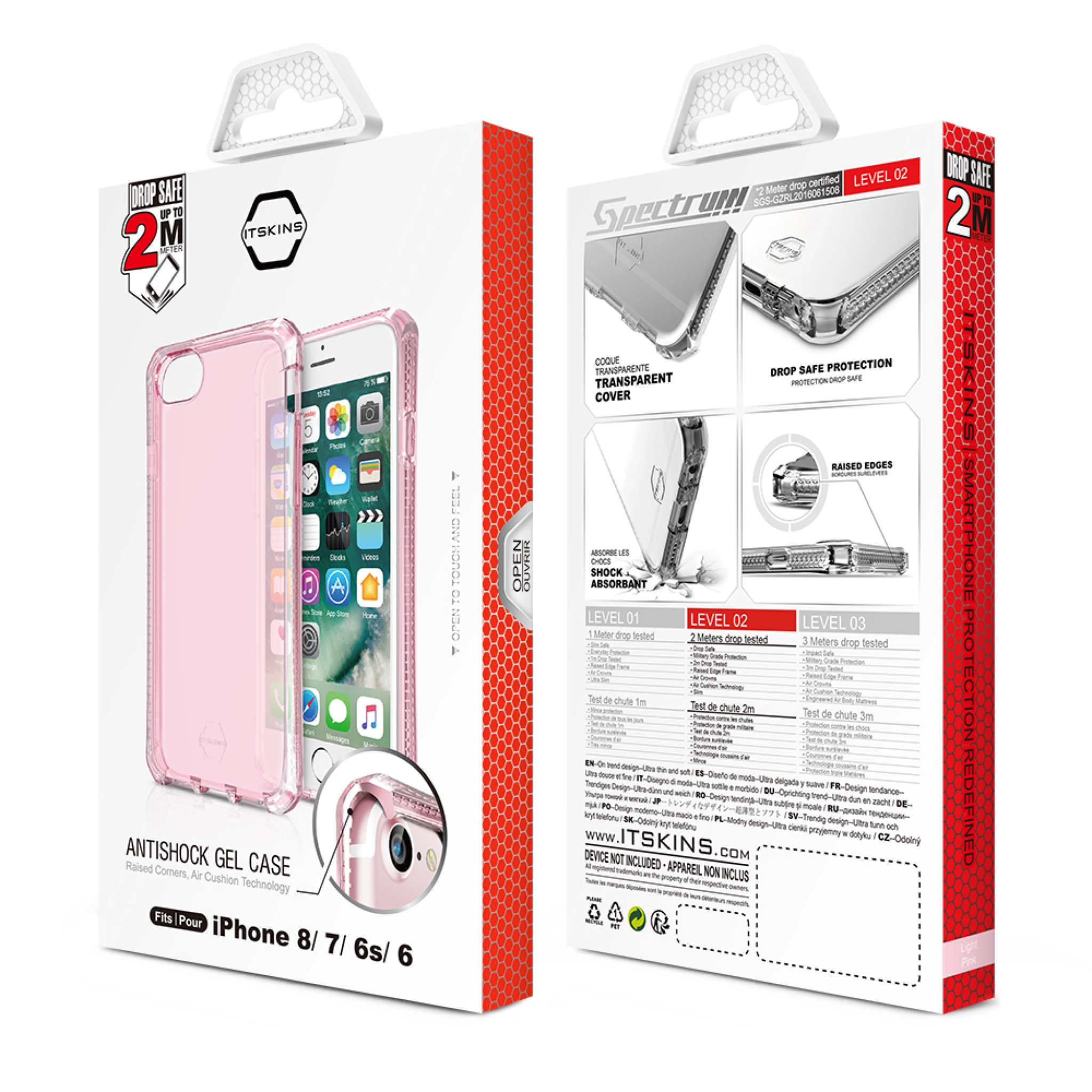 ITSKINS SPECTRUM CLEAR skal för iPhone 8 / 7 / 6s / 6®. Rosa