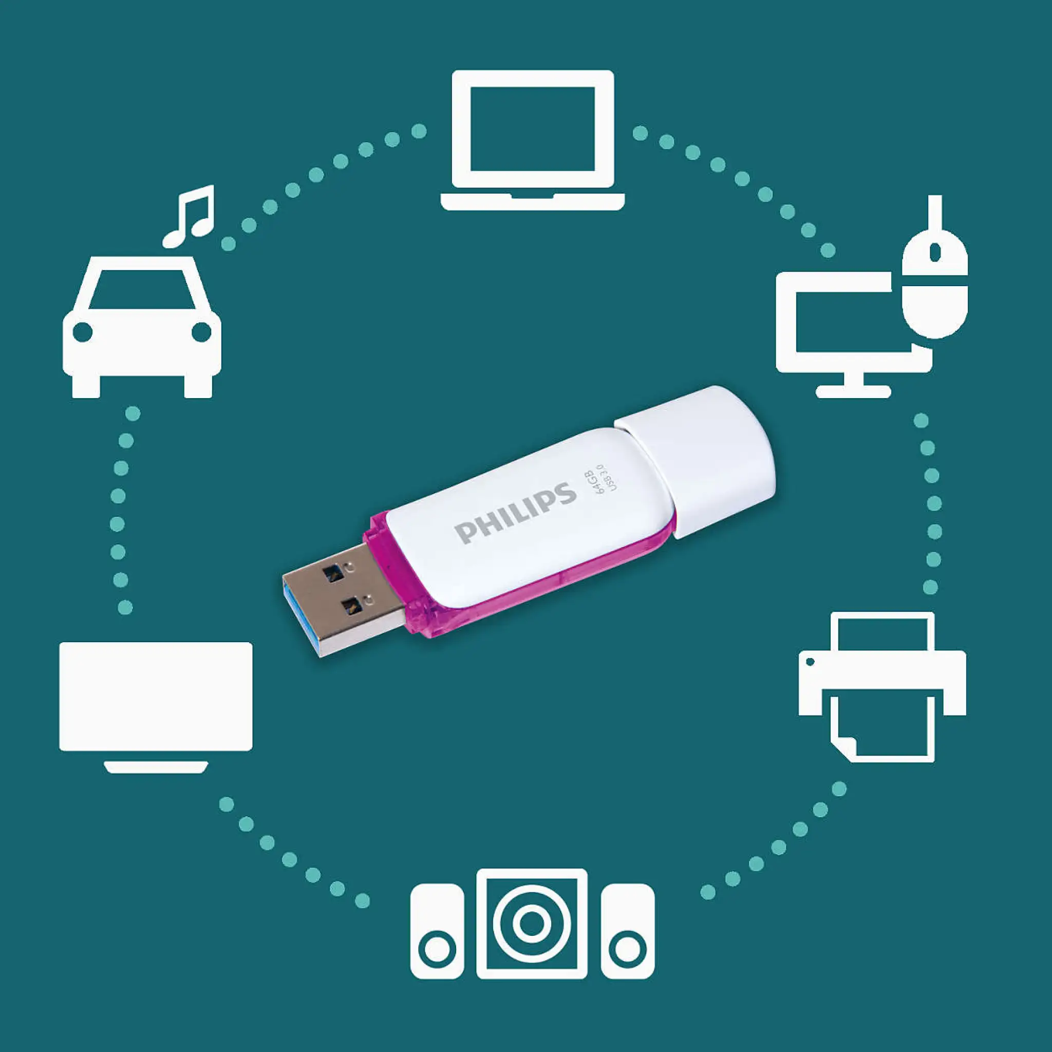 Philips Flash Drive. 64GB.  Snow edition 3.0