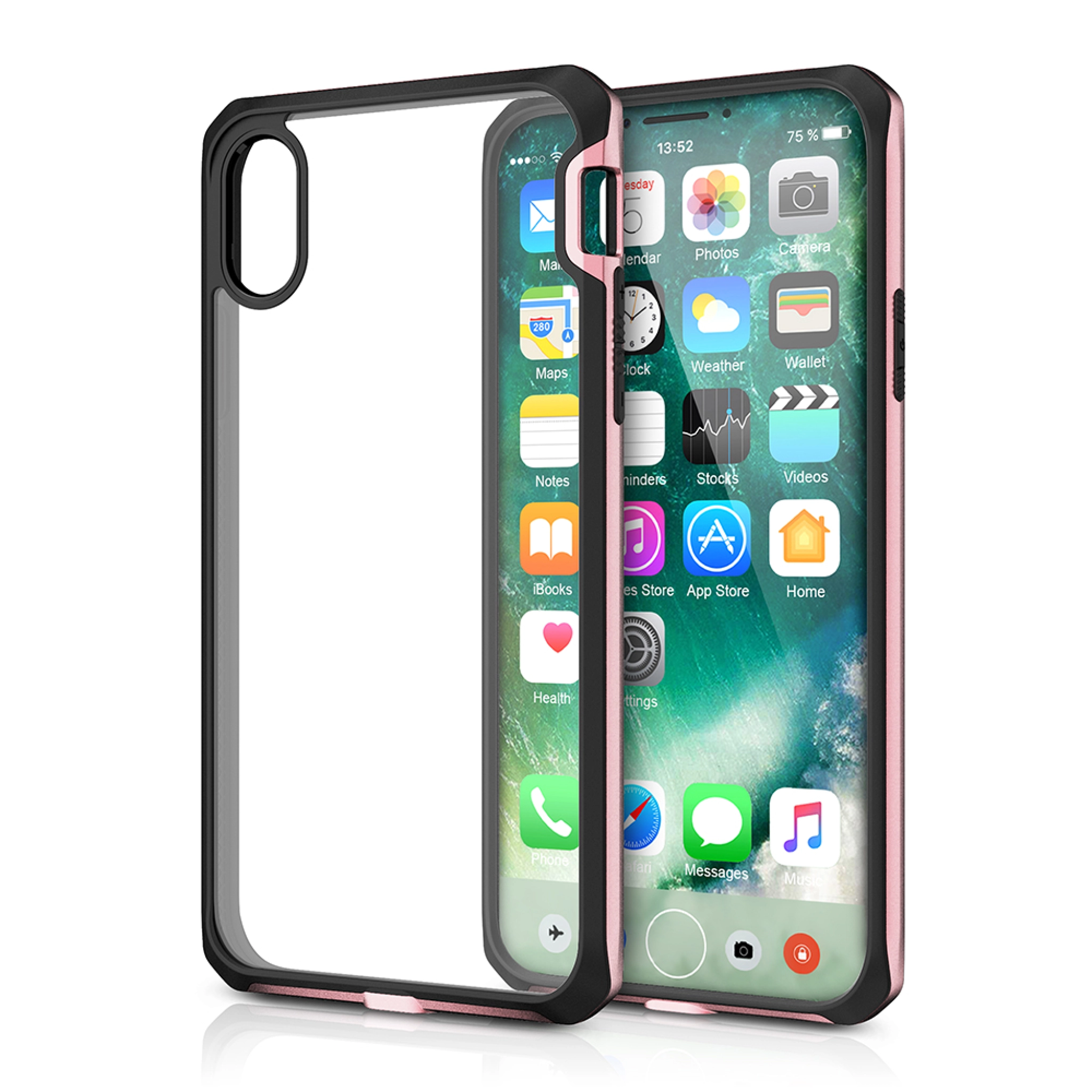 ITSKINS HYBRID EDGE skal för iPhone XS / X®. Rosa och svart