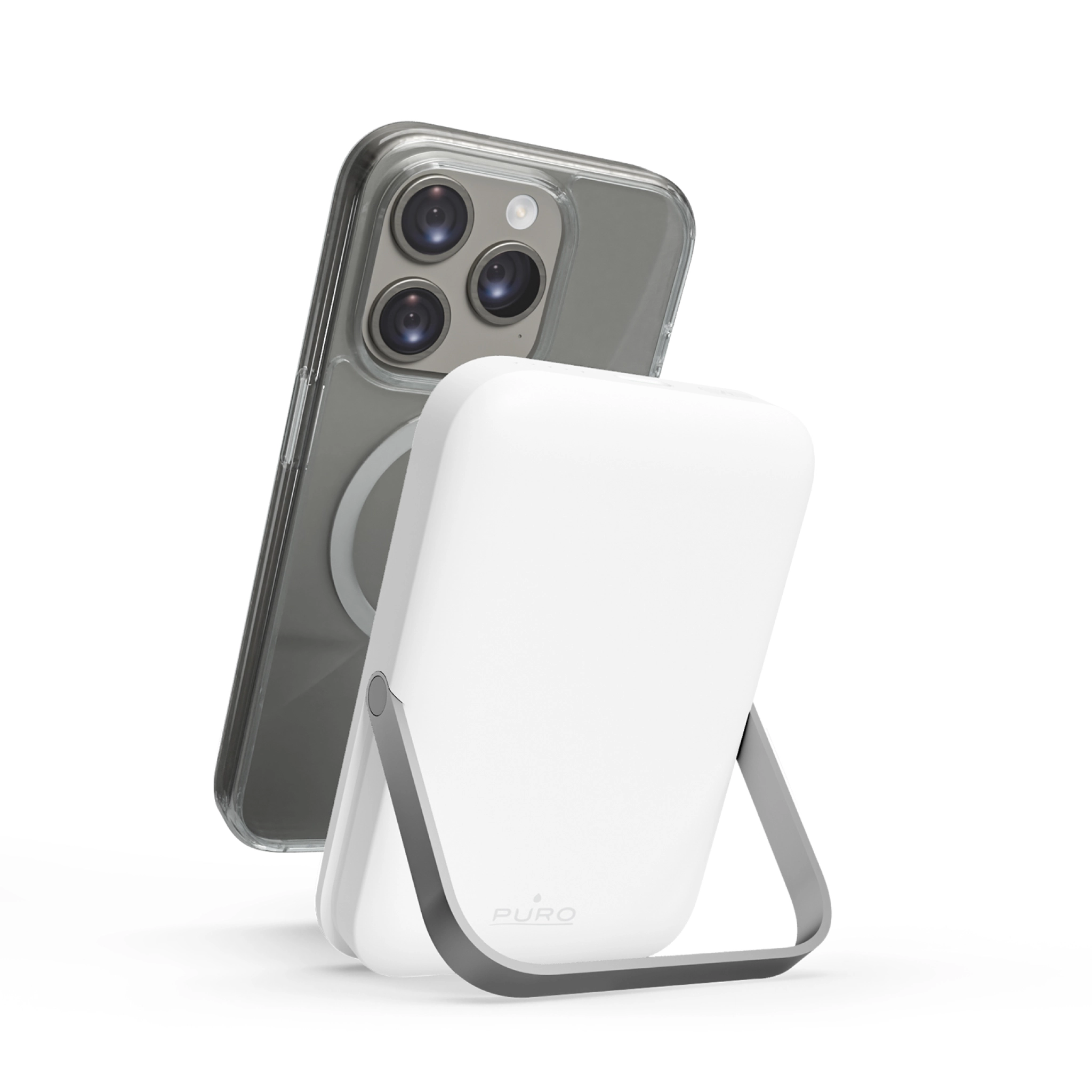 PURO Power Bank 5000 mAh med stativ kompatibel med MagSafe