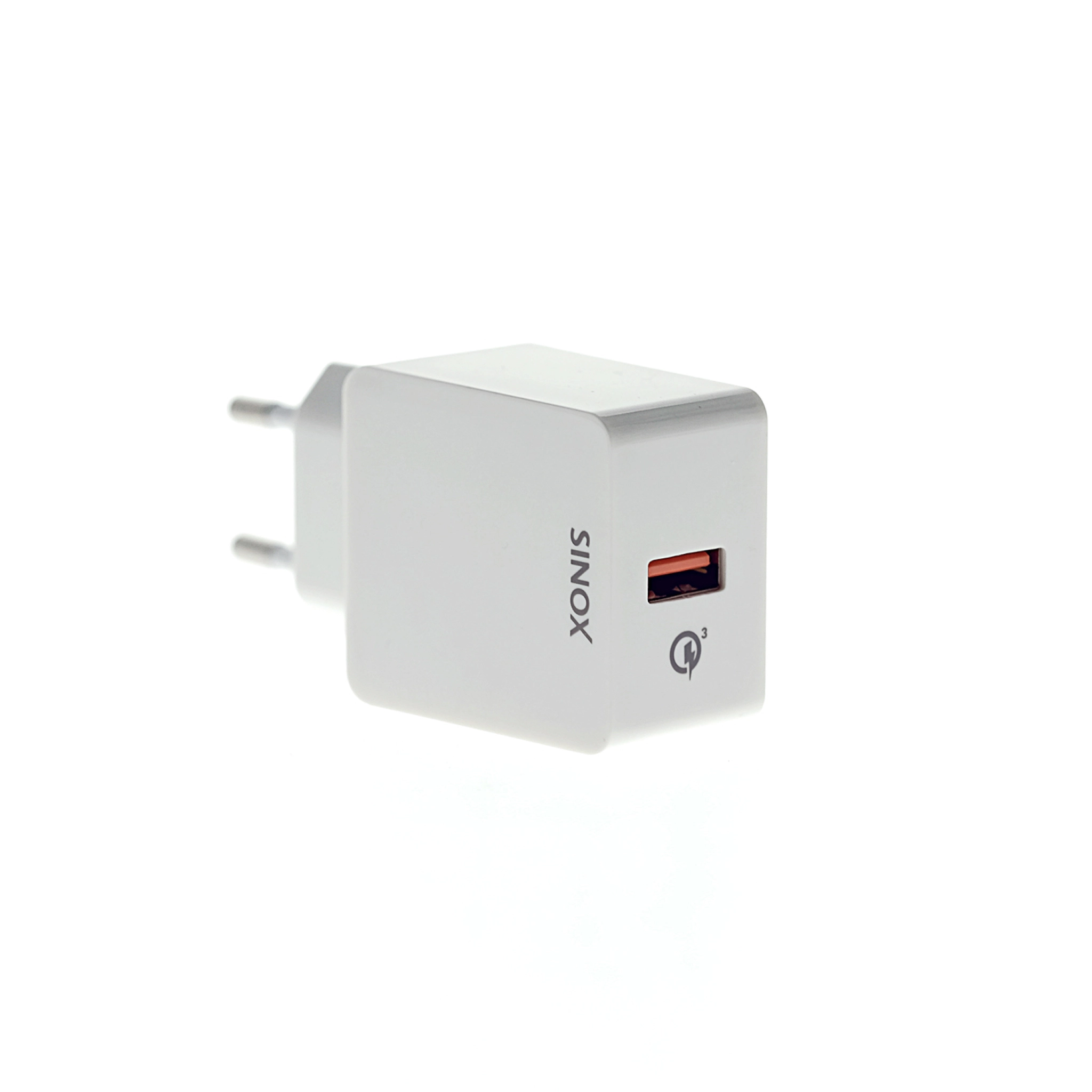 Sinox 230V USB-A laddare 18W. Vit