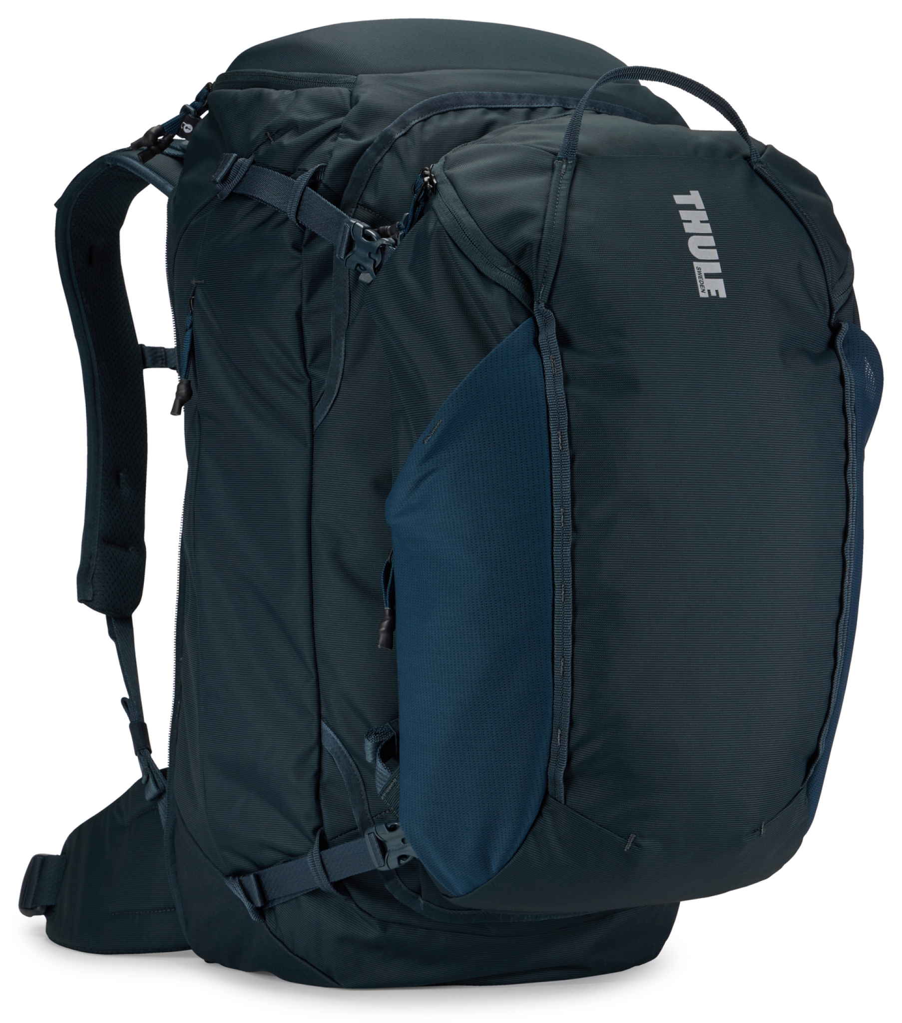 Thule Landmark 70L resepackning. Mörkaste blå