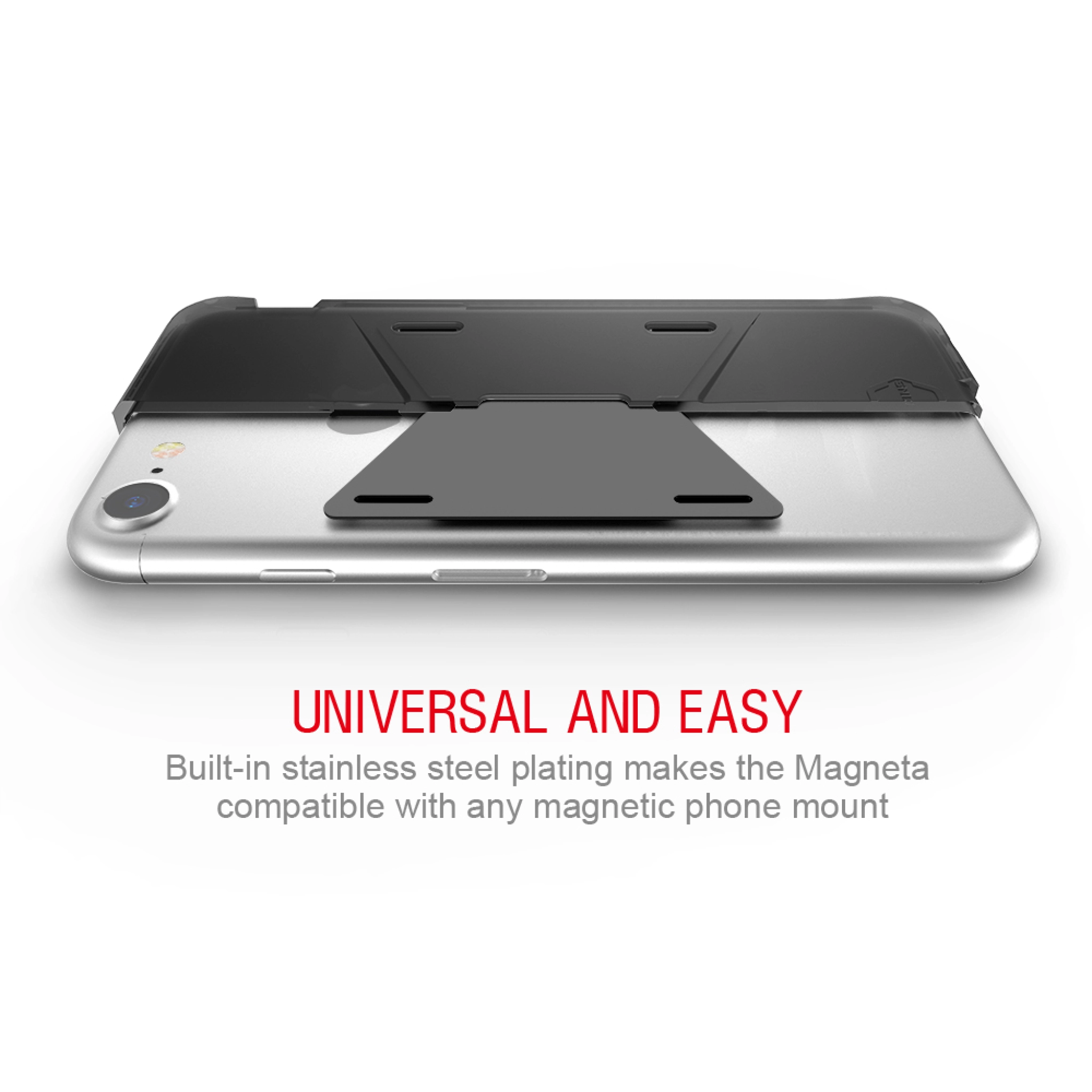 ITSKINS MAGNETA skal för iPhone 8 Plus / 7 Plus / 6s Plus / 6 Plus® + mobilhållare för bilen. Svart