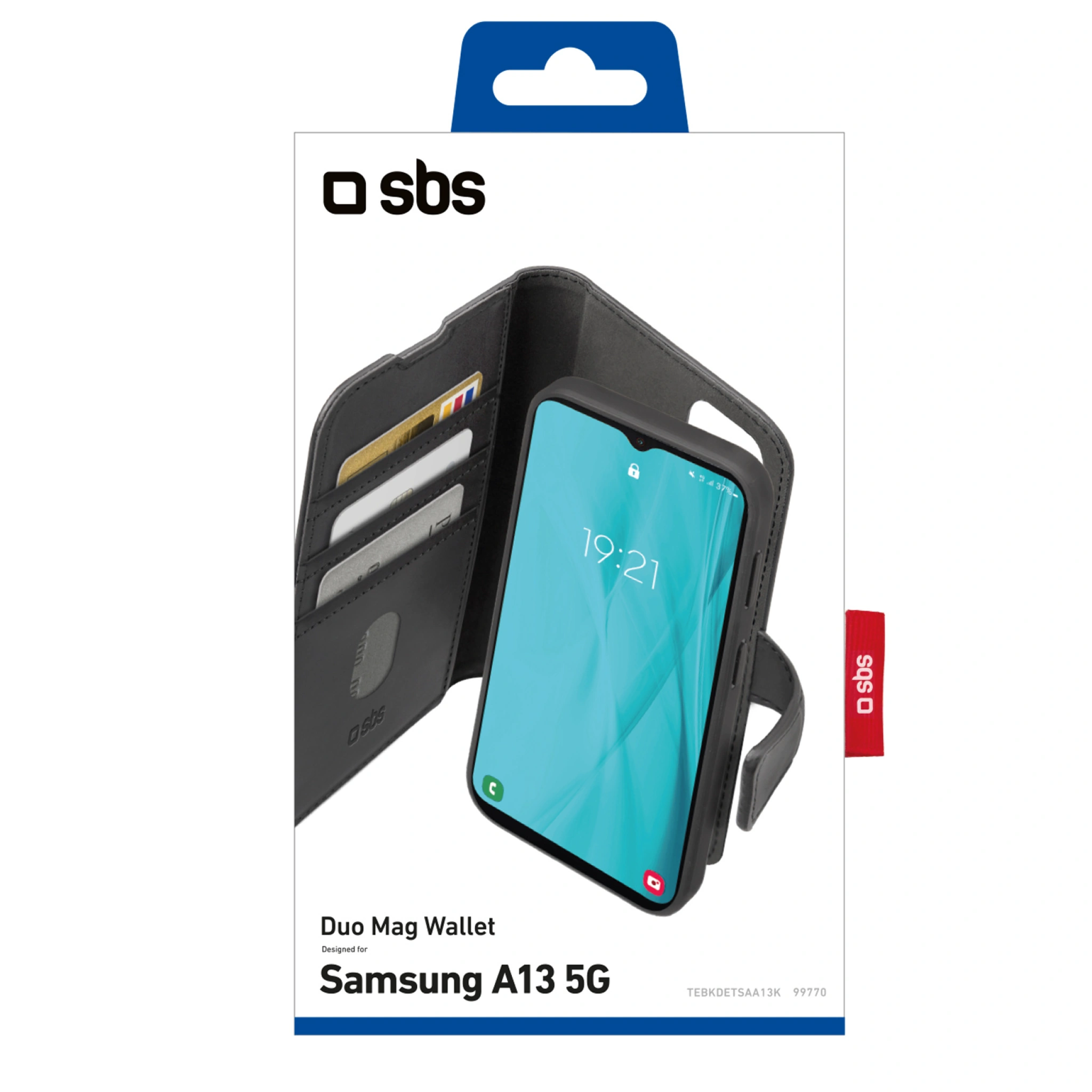 SBS bookcover med löstagbart skal för Samsung Galaxy A13 5G®. Svart