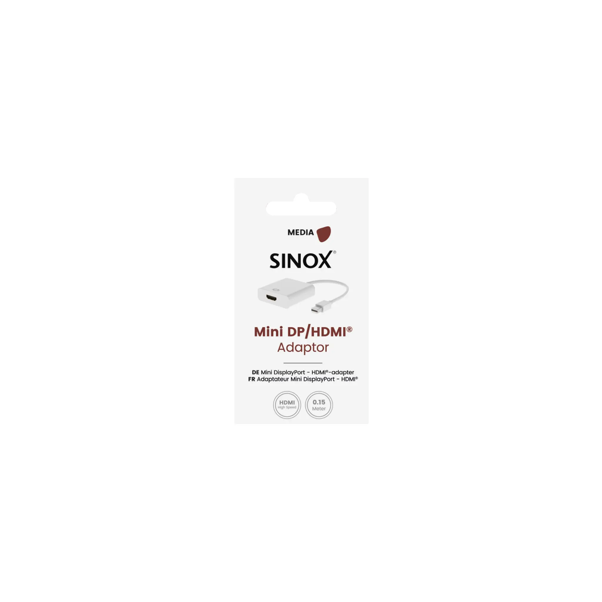 Sinox Mini DP - HDMI™ adapter. 0,15m. Vit
