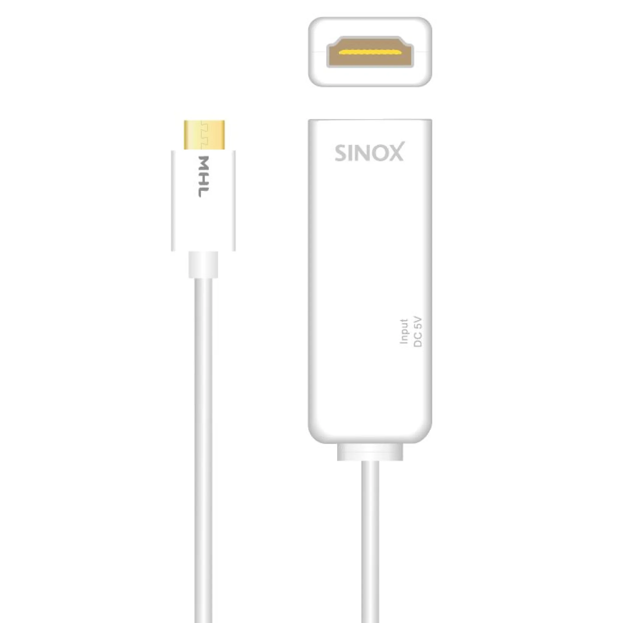 Sinox HDTV-adapter. 0,2m. Vit