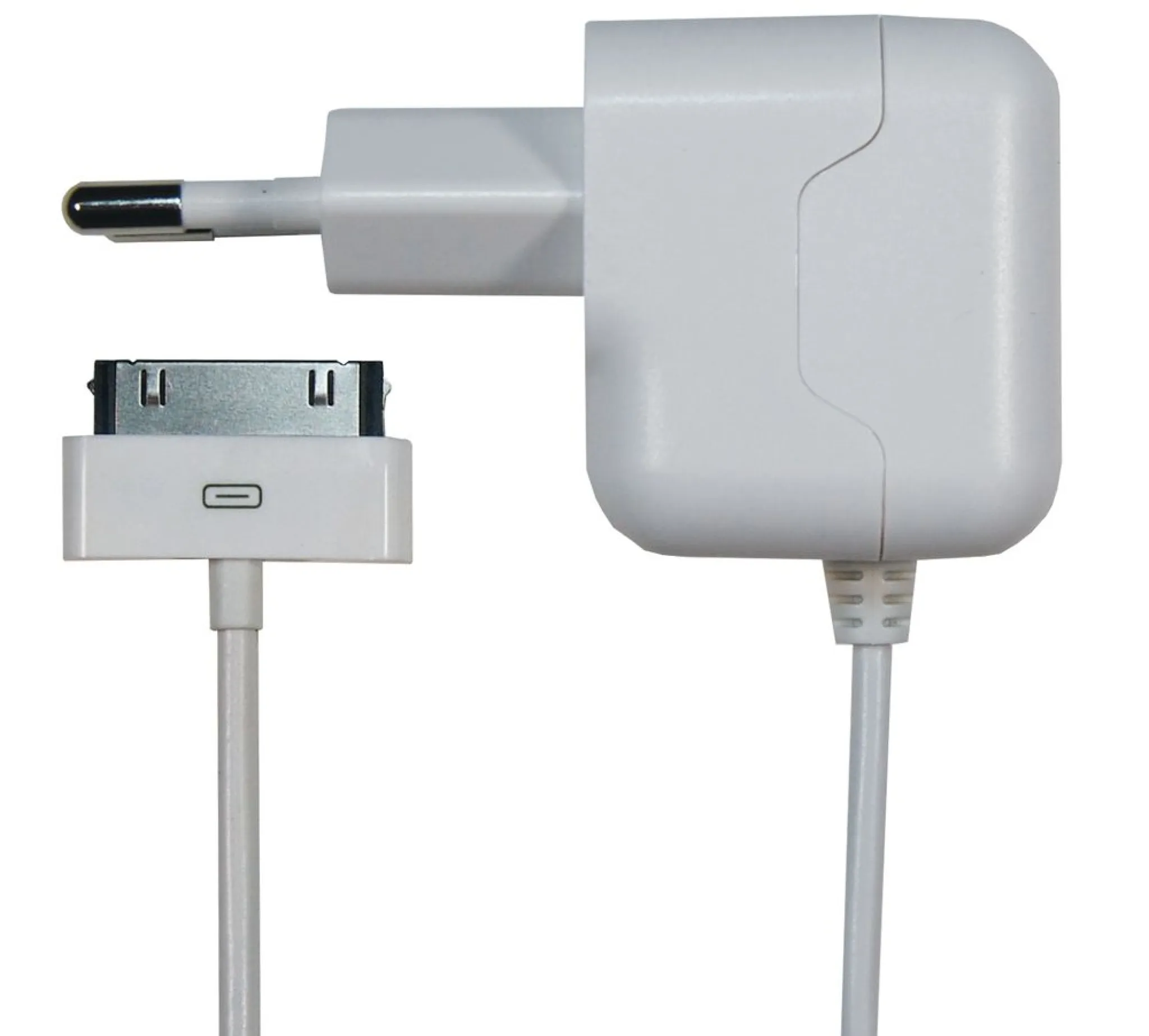 Sinox 230V Apple™ 30-pin laddare med MFI-chip. 1m. Vit