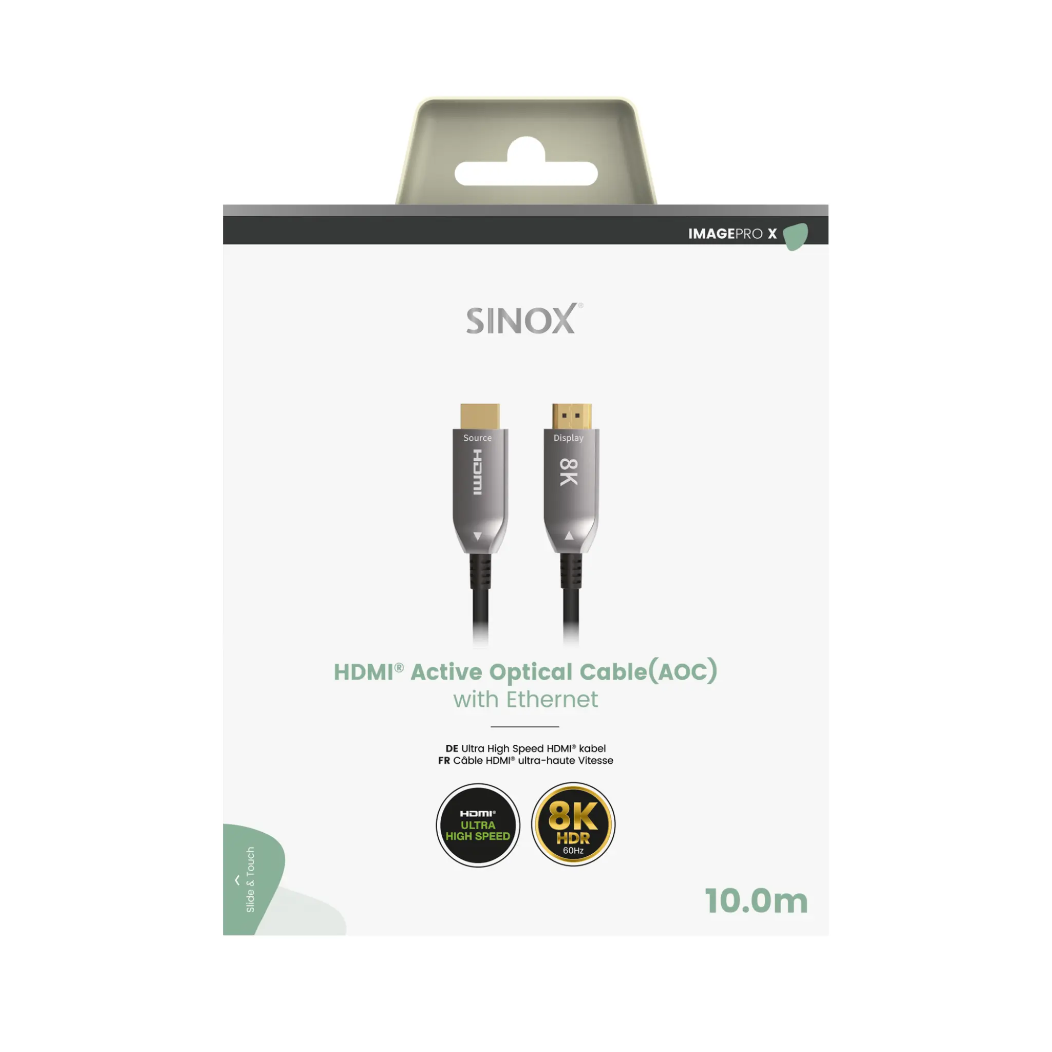 Sinox PRO X HDMI™ Optisk kabel 8K60Hz+E. 10m. Svart