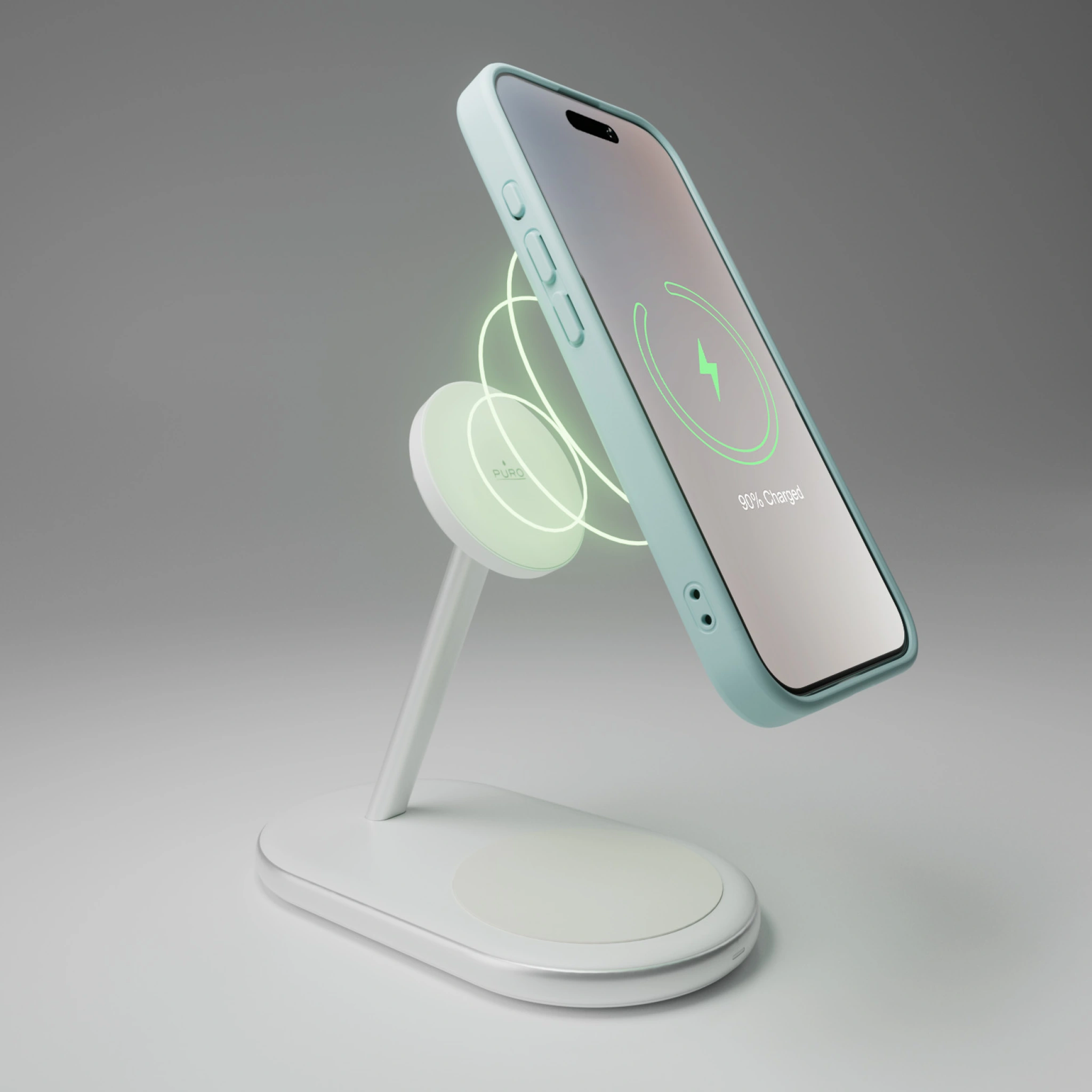 PURO 2-i-1 laddningsstation med Qi2-teknik