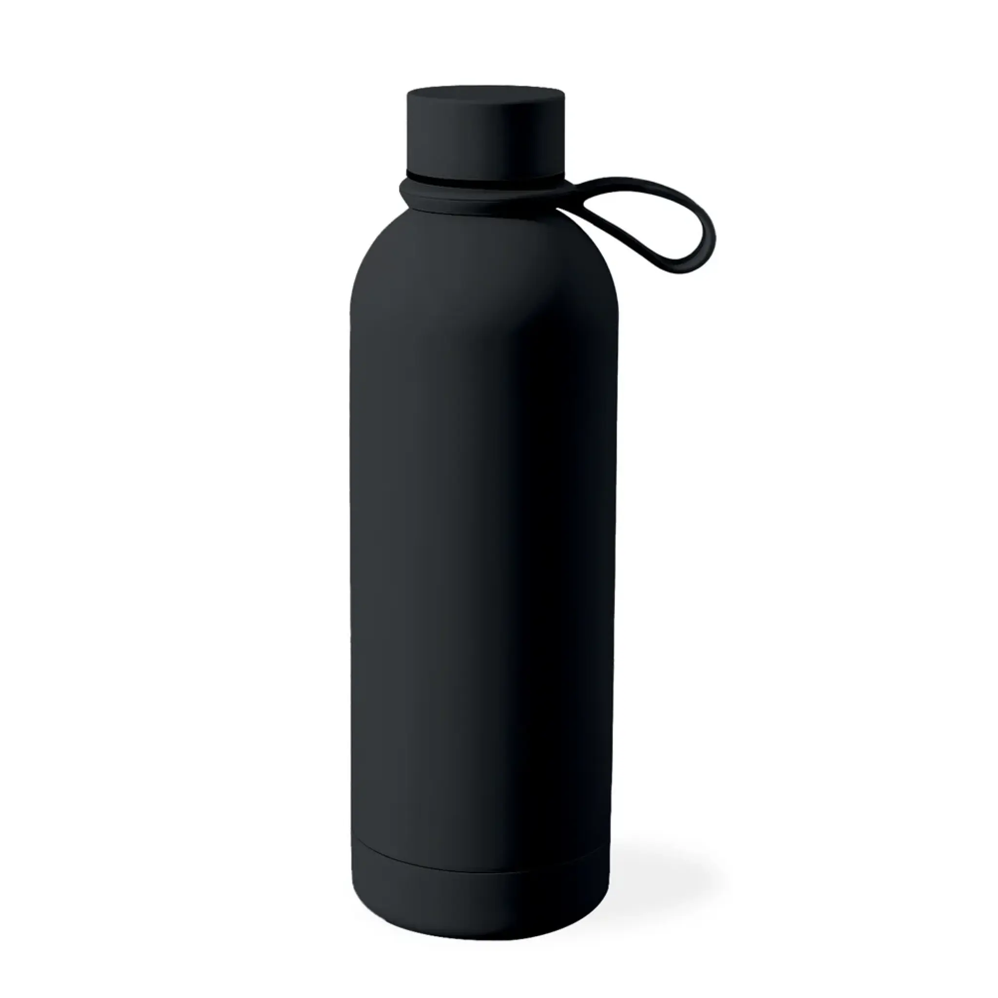 Puro ”Hydro 7” – lufttät, isolerad vattenflaska, 750 ml, rostfritt stål, mjuk yta. Svart